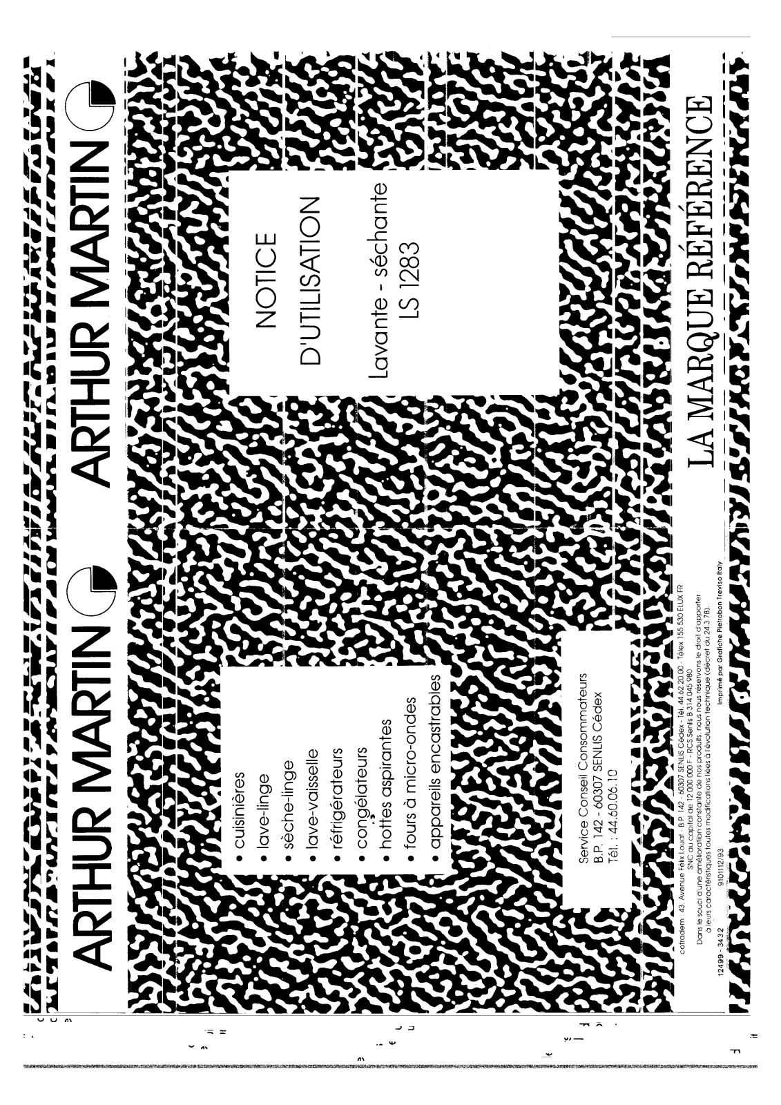 Arthur martin LS1283 User Manual