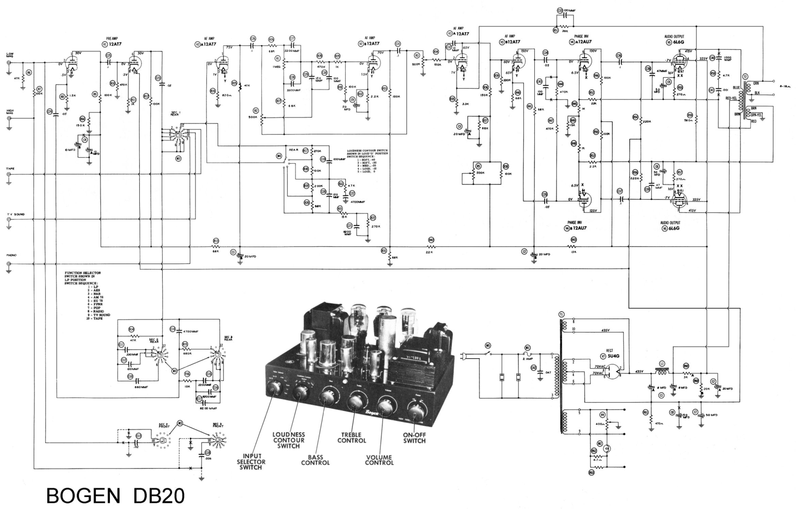 Bogen DB-20 Schematic