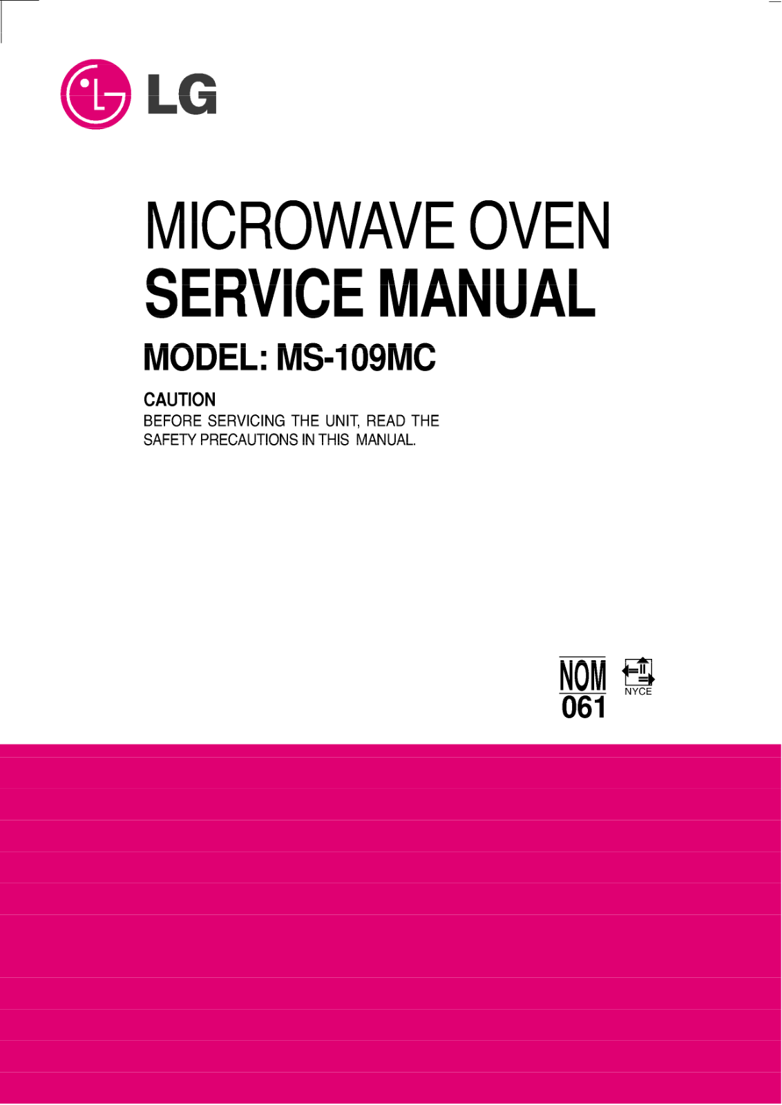 Goldstar Ma-1005w Service Manual