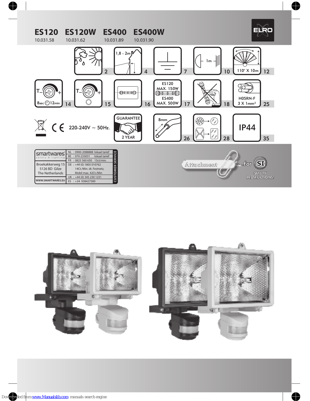 ELRO ES120, ES400, ES120W, ES400W User Manual