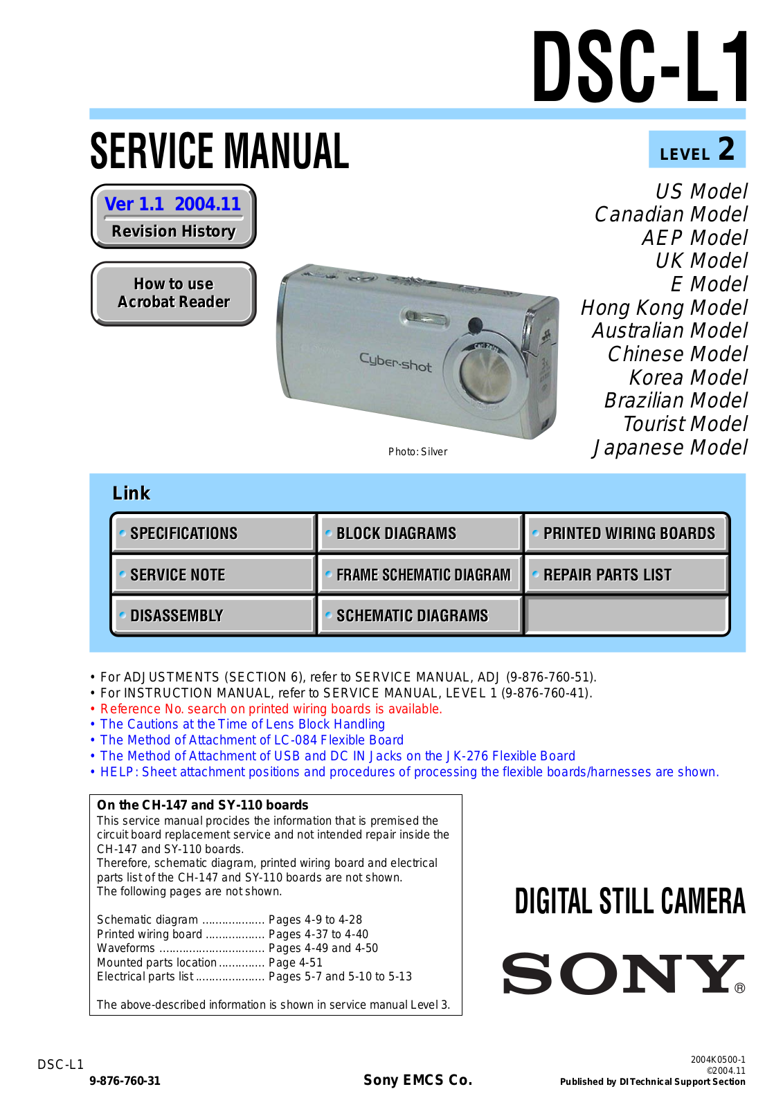 SONY DSC-L1 Service Manual LEV2 V1.1