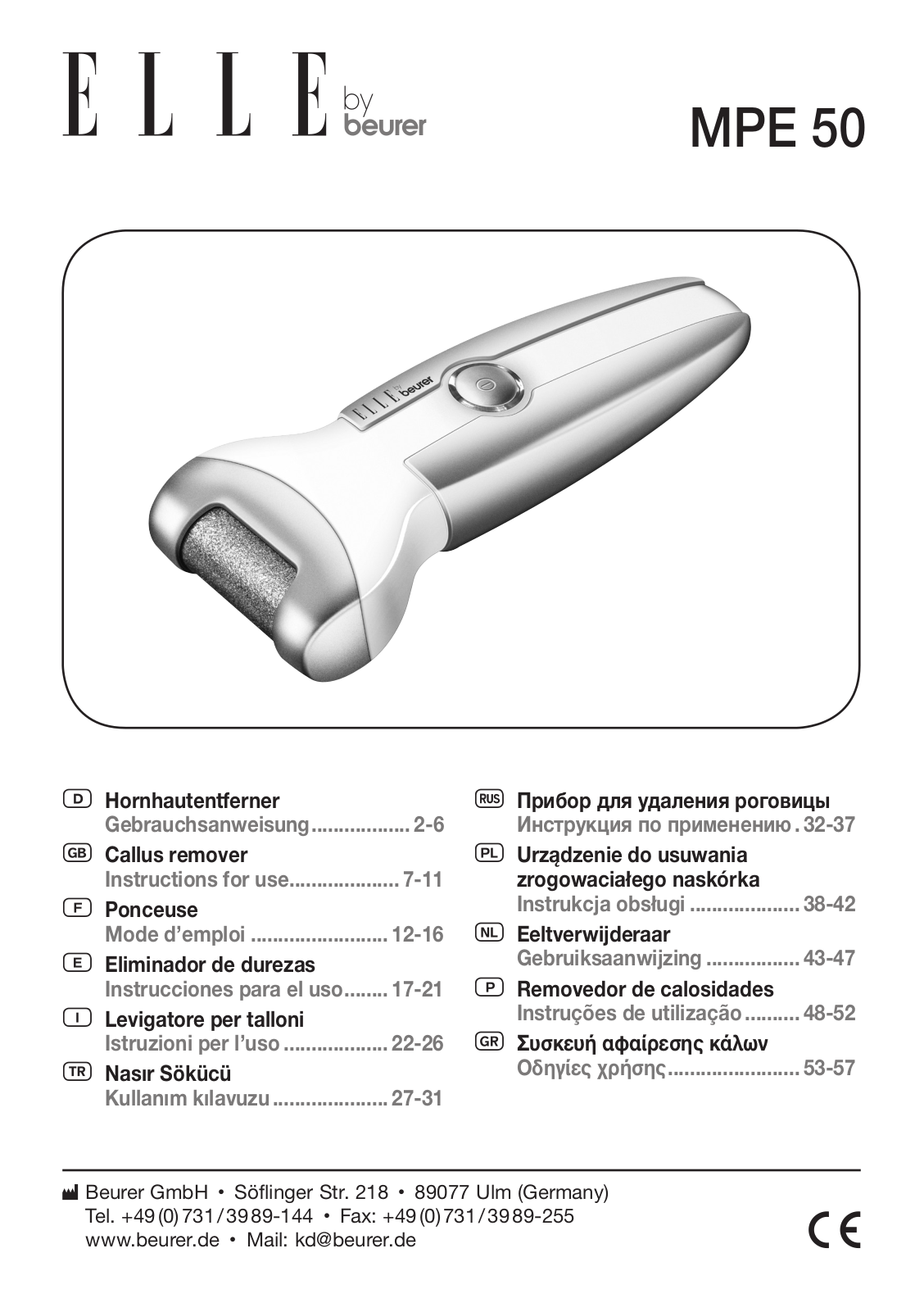 Beurer MPE 50 User Manual