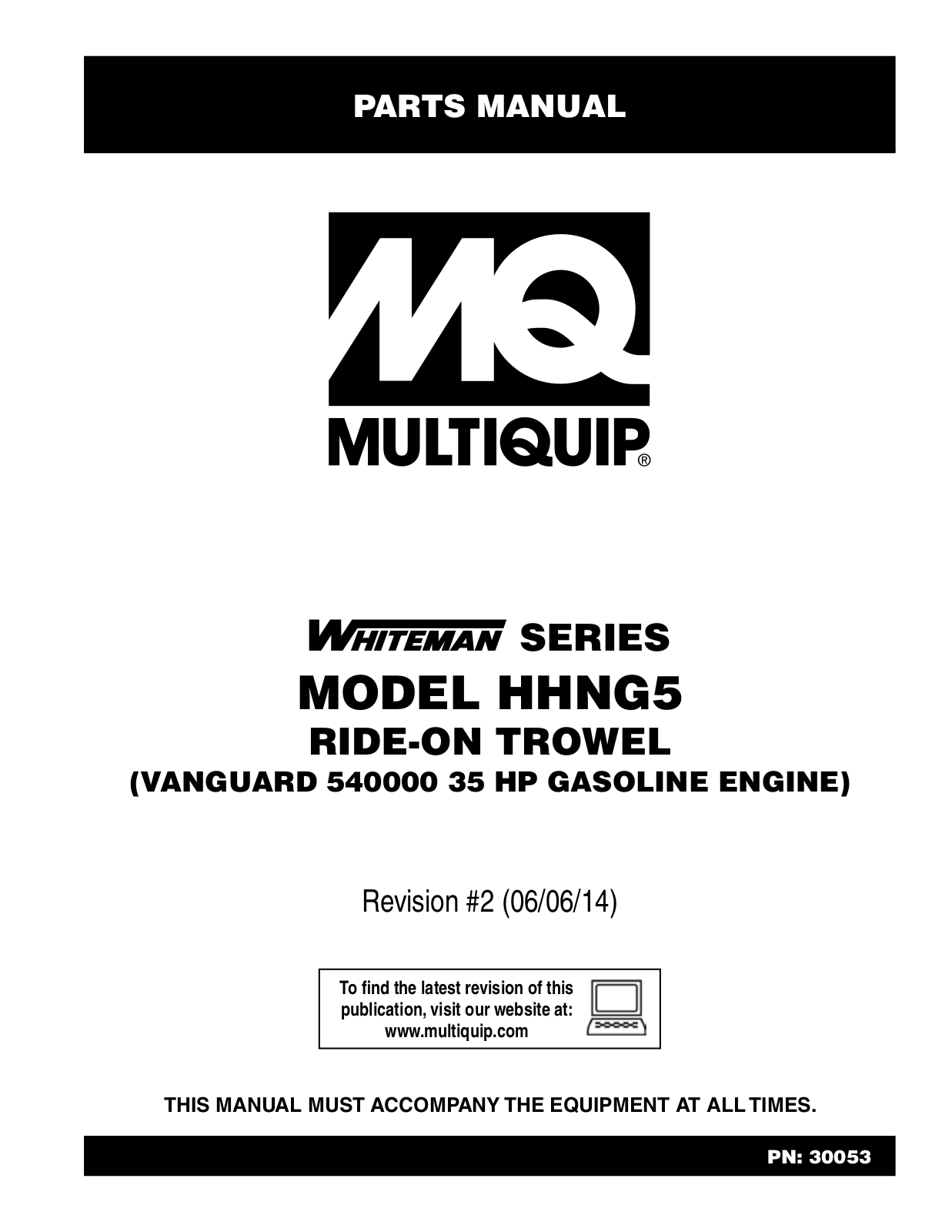 Multiquip HHNG5 User Manual