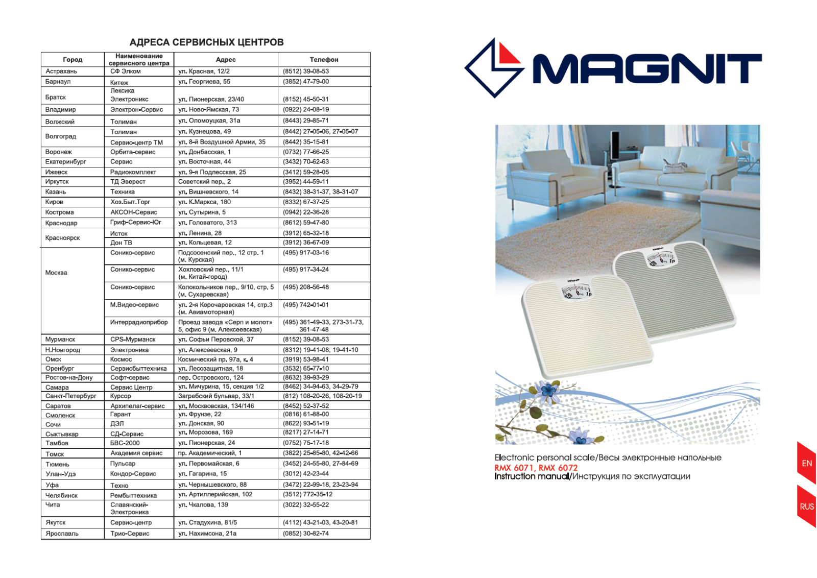 Magnit RMX-6072 User Manual