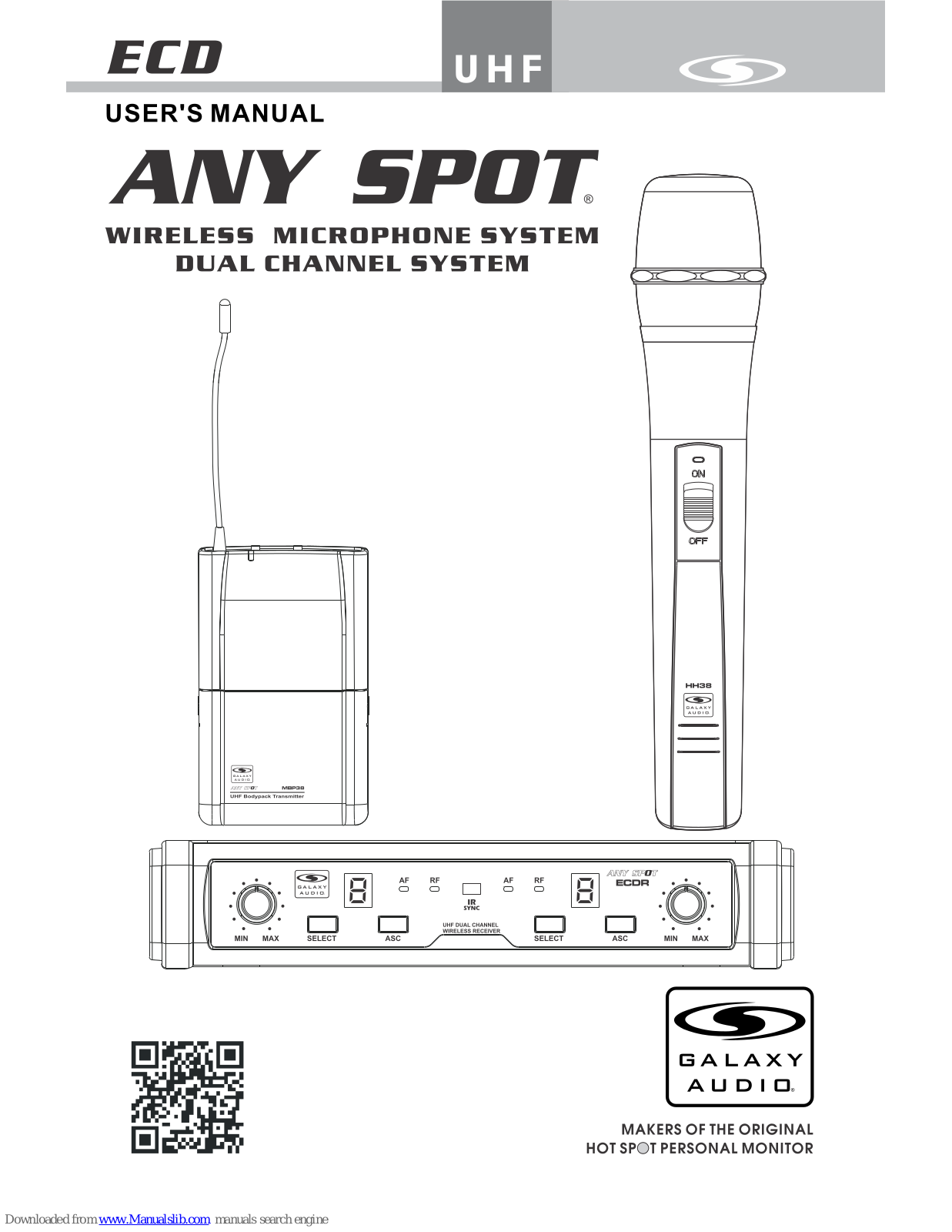 Galaxy Audio Any Spot, Any Spot HH38, Any Spot MBP38, Any Spot ECDR User Manual