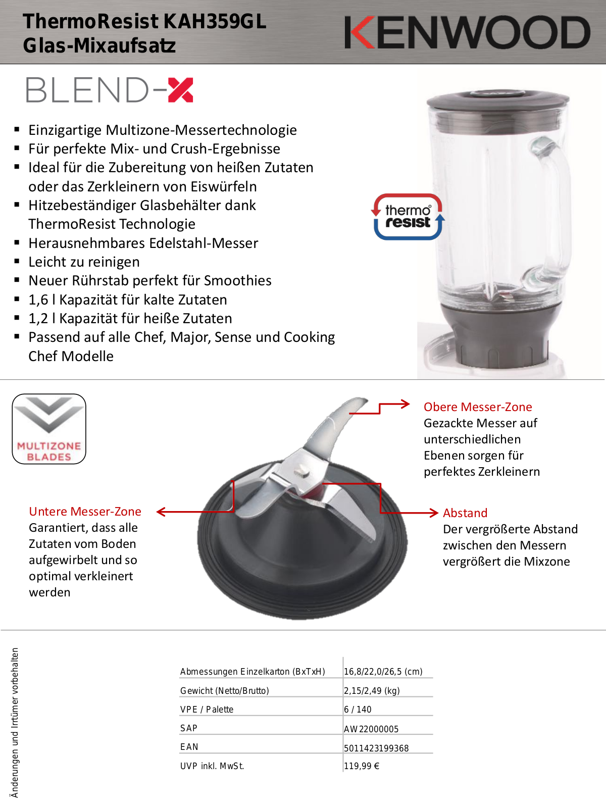 KENWOOD KAH359GL Technical data