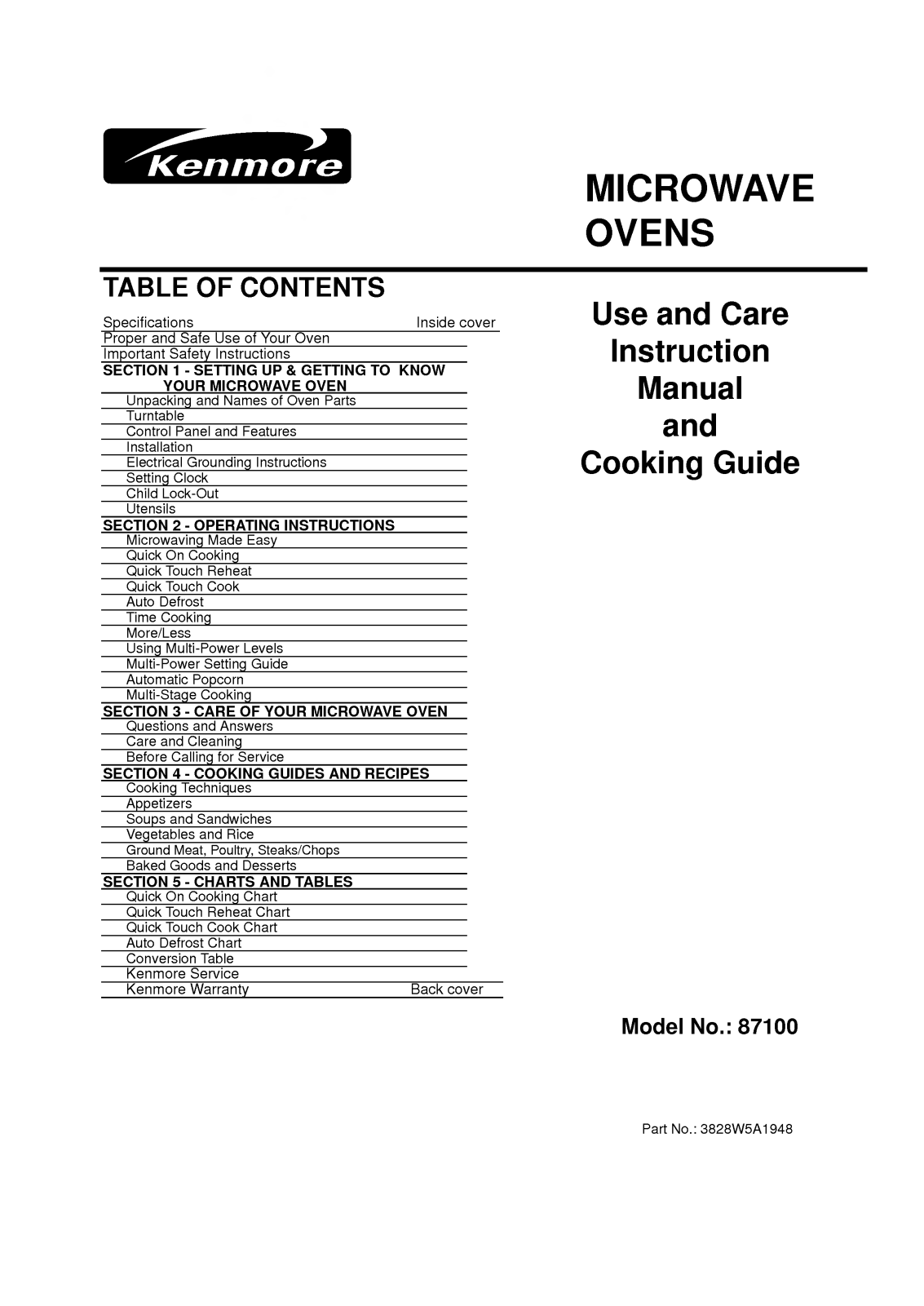 LG 87100 User Manual