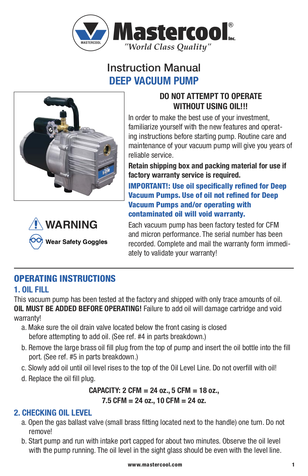 Mastercool 90067 User Manual