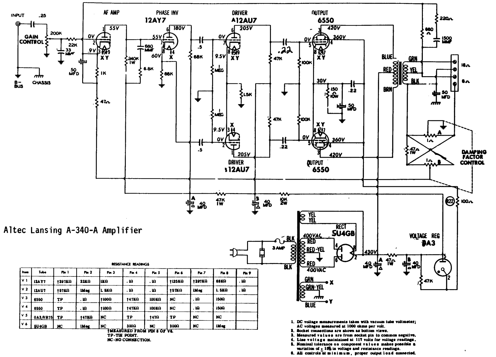 Altec a340a schematic