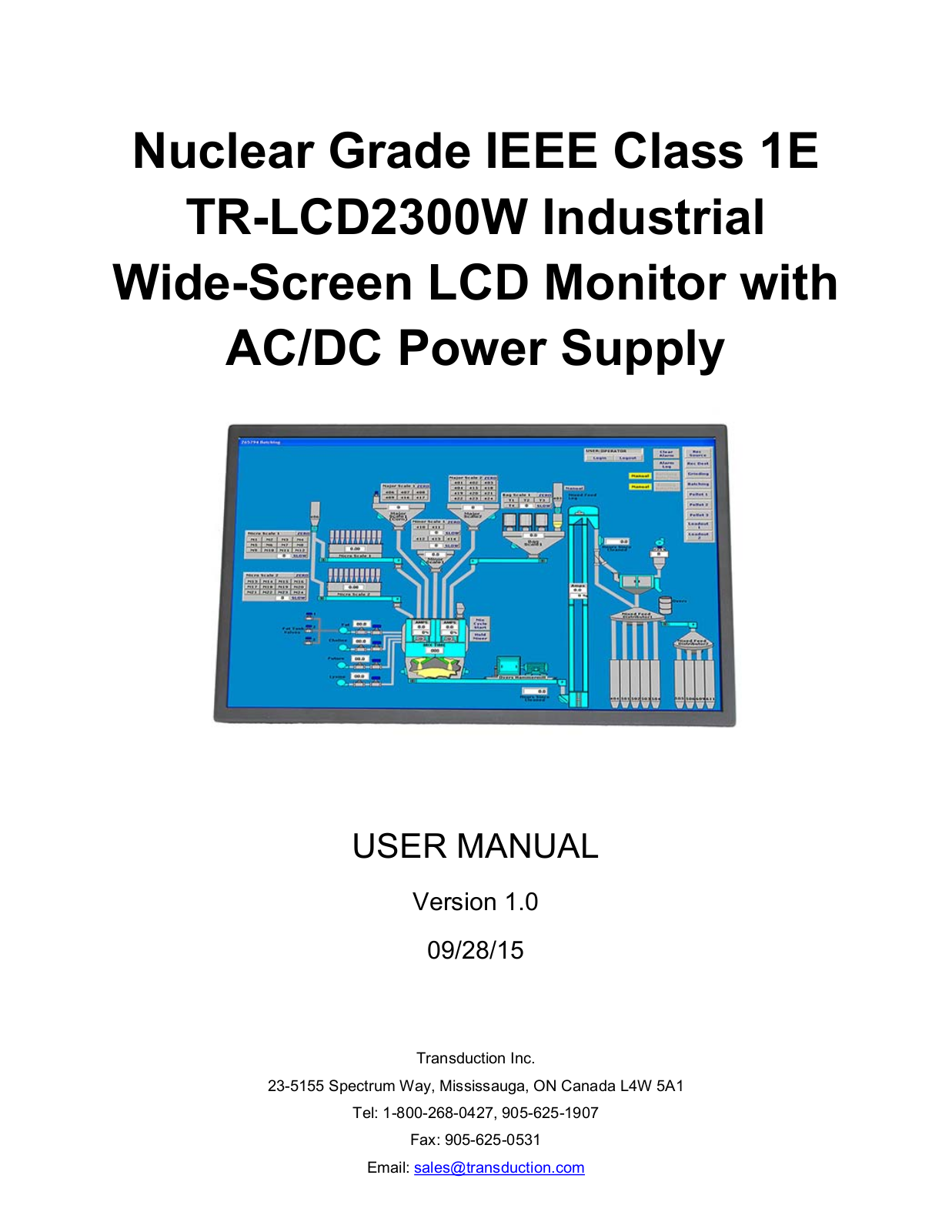 Transduction TR-LCD2300W User Manual