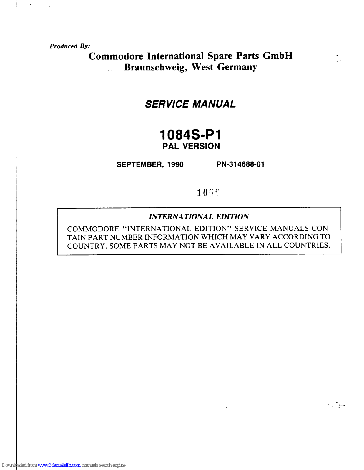 Commodore 1084S-P1 Service Manual