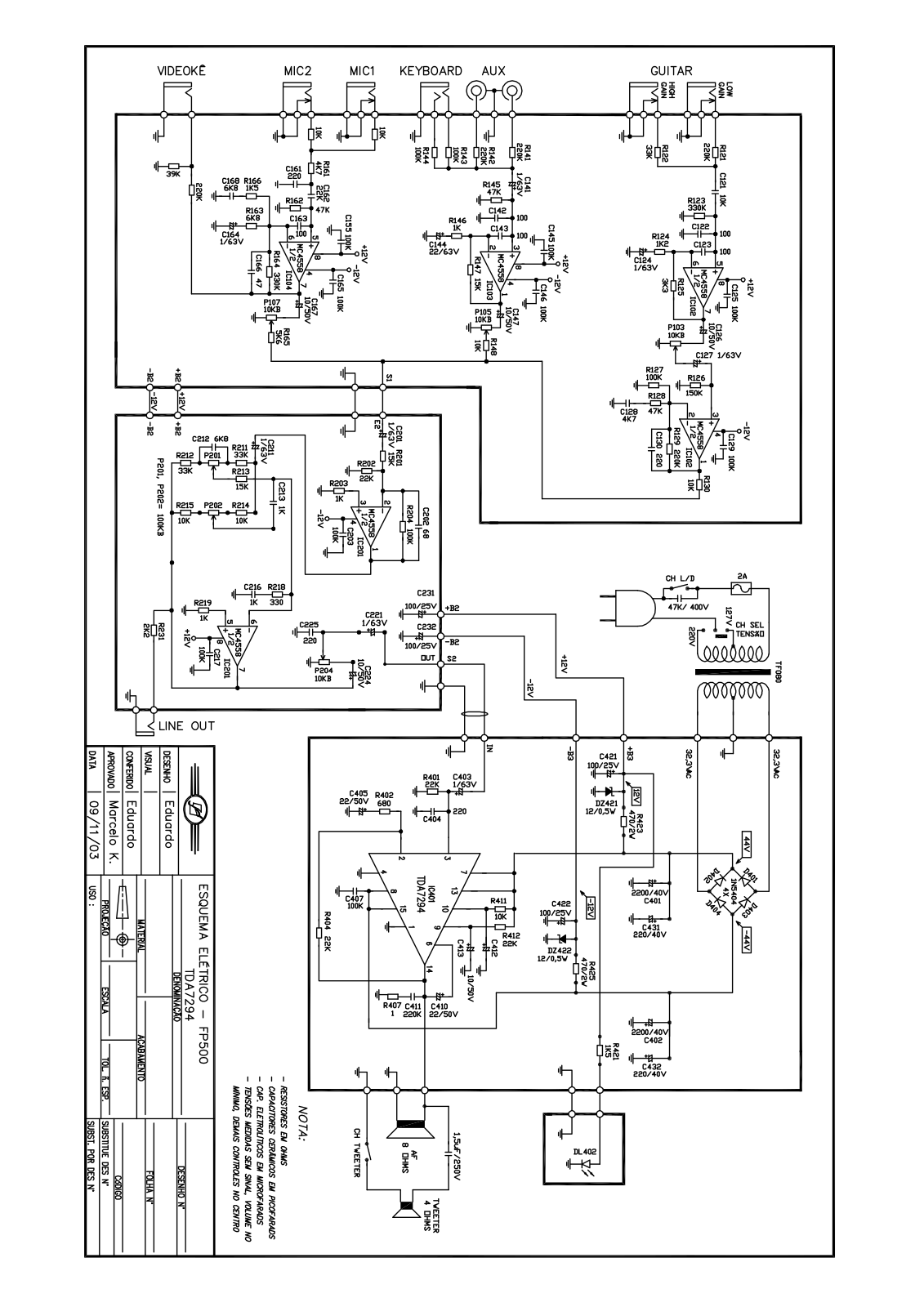 FRAHM FP500 Schematic