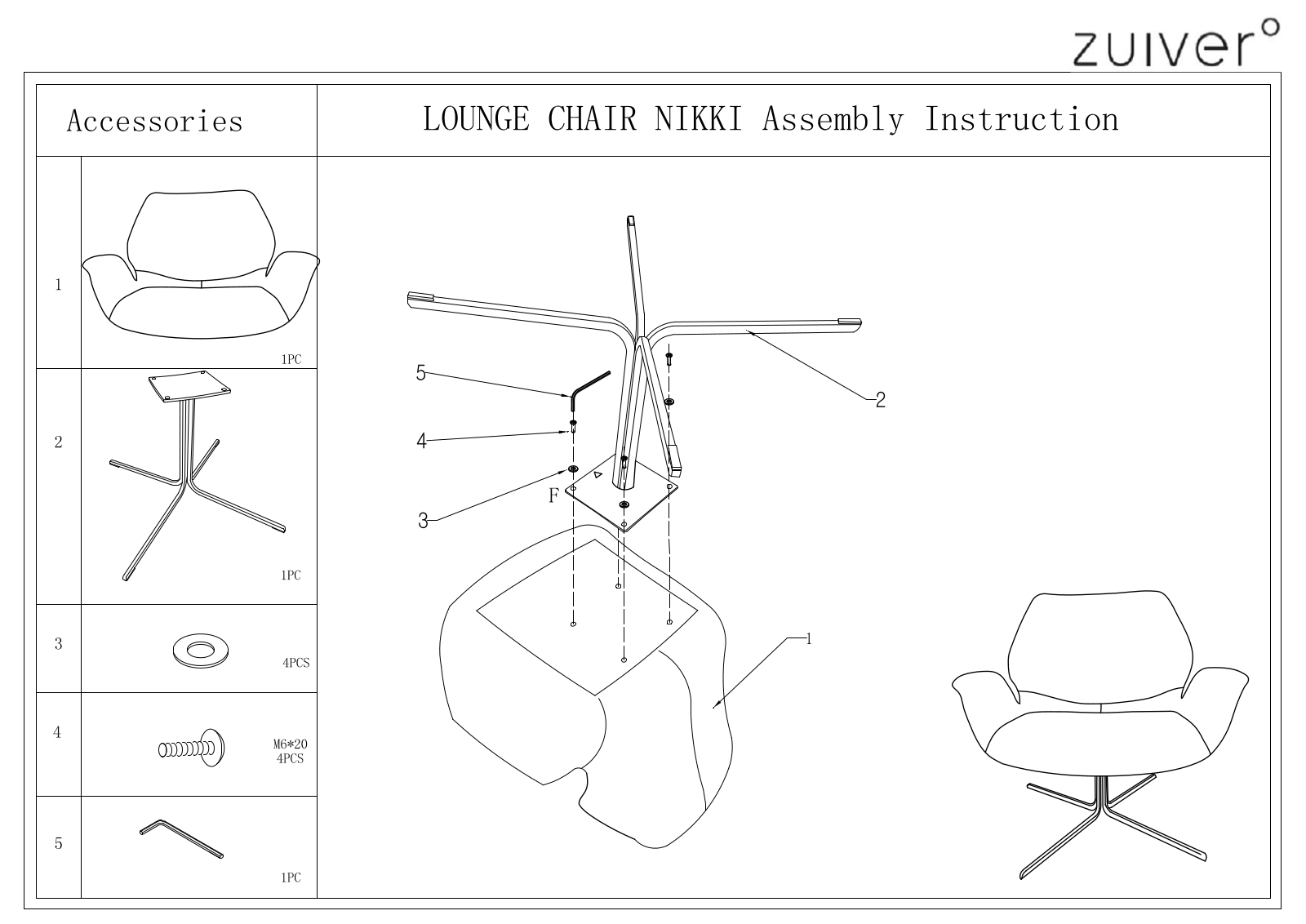 Zuiver ZIVE1075 Installation & Assembly - ManualMachine.com