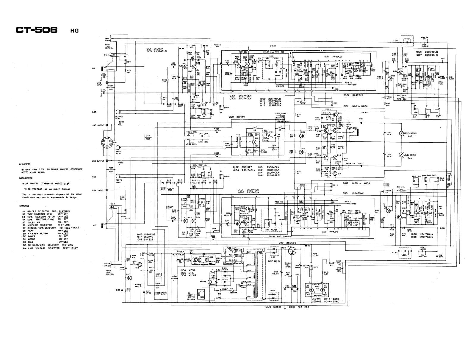 Pioneer CT-506HG Schematic