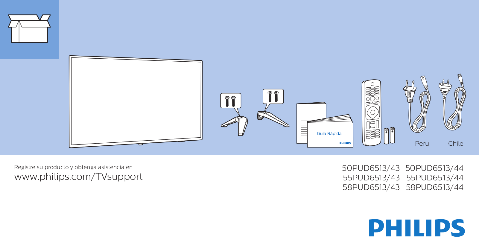 Philips 55PUD6513/44, 50PUD6513/44, 58PUD6513/44 Quick Installation Guide - ManualMachine.com