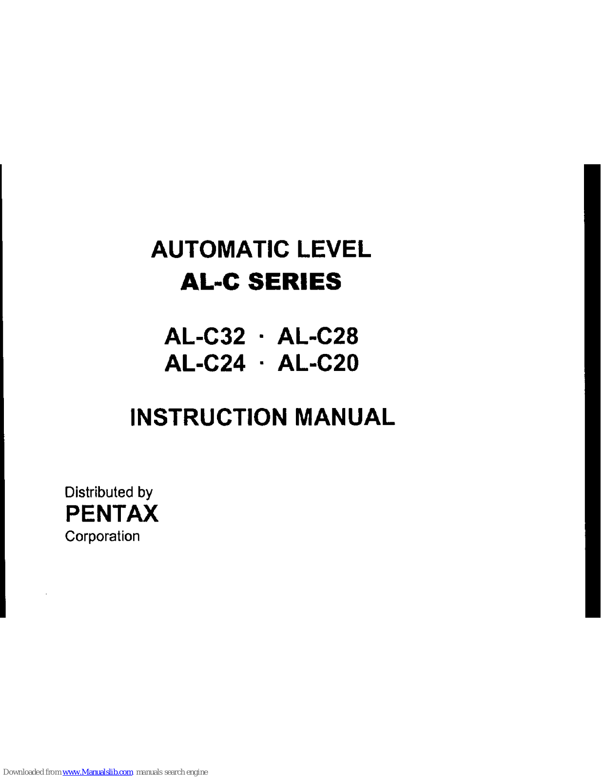 Pentax AL-C32, AL-C28, AL-C24, AL-C20 Instruction Manual