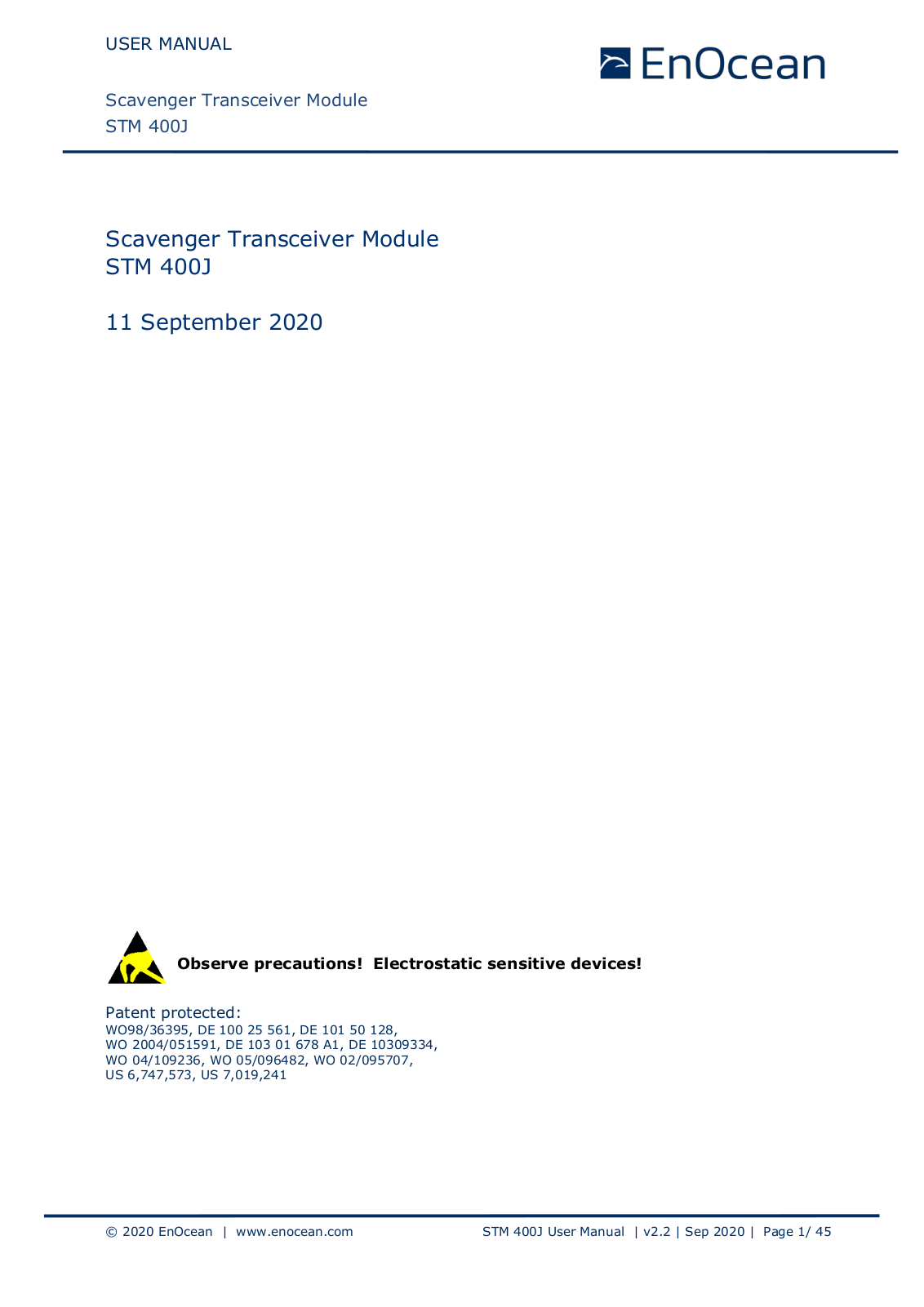 EnOcean STM 400J User Manual