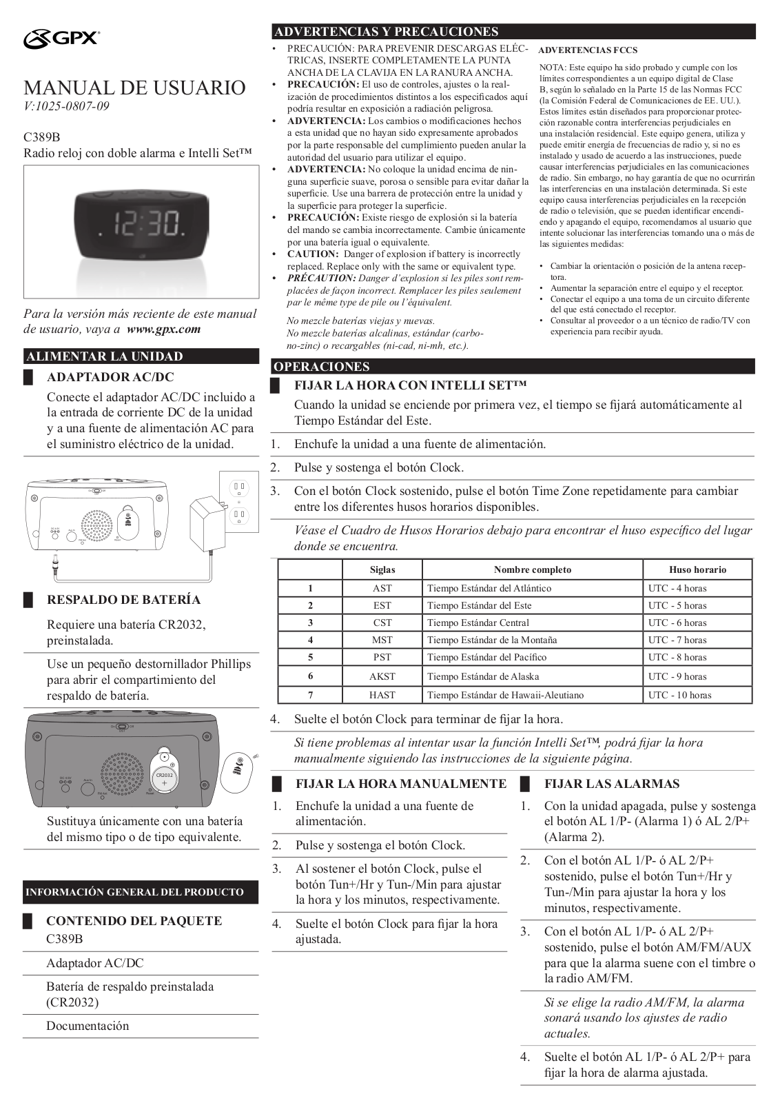 GPX C389B Owner's Manual