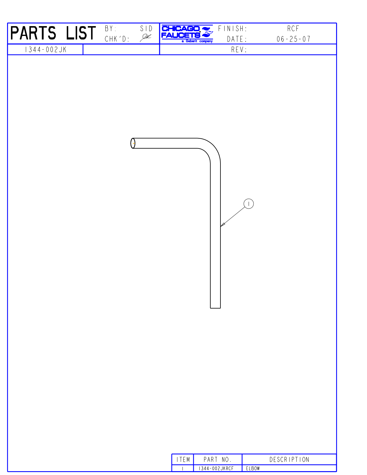 Chicago Faucet 1344-002JKRCF Parts List