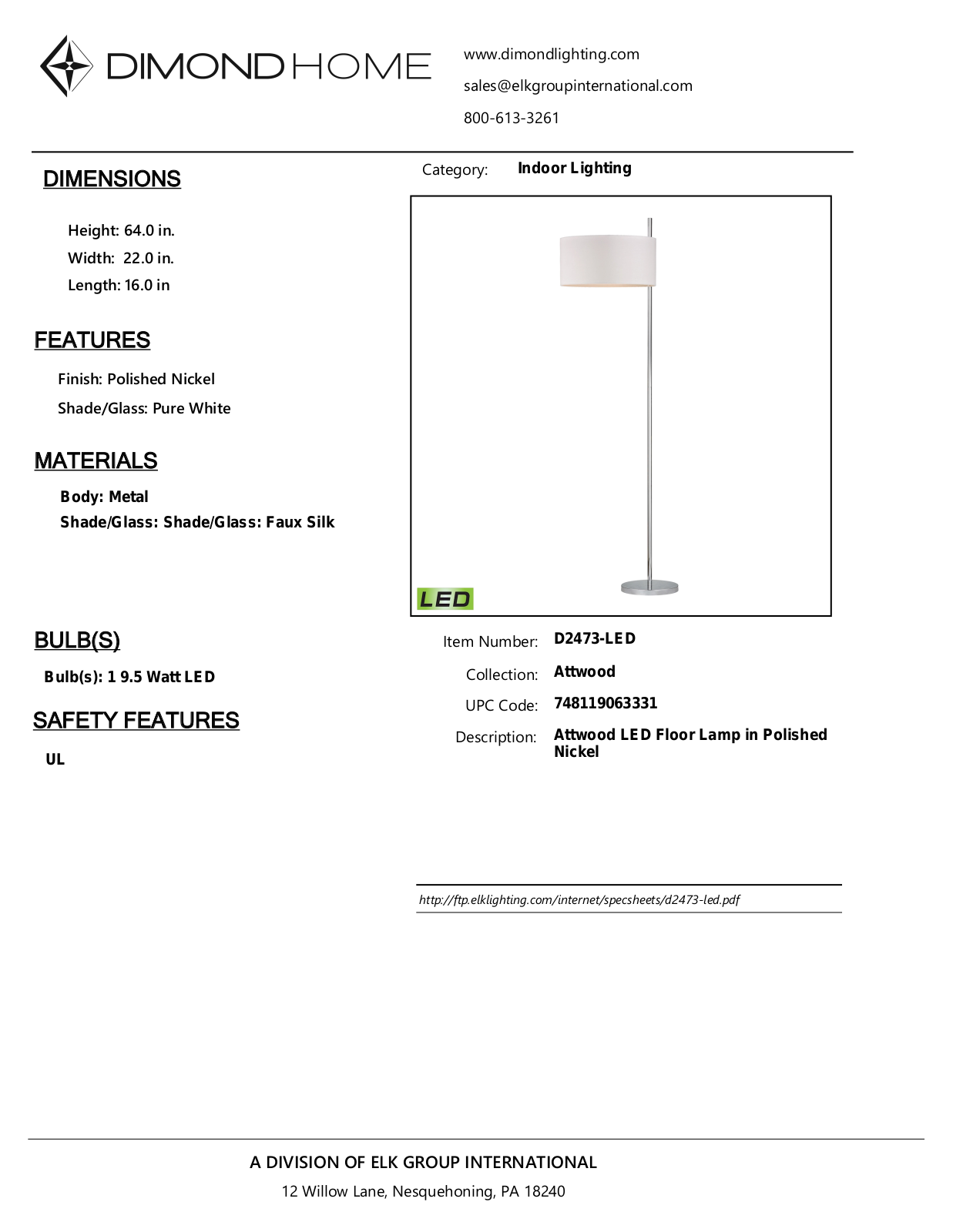 ELK Home D2473LED User Manual