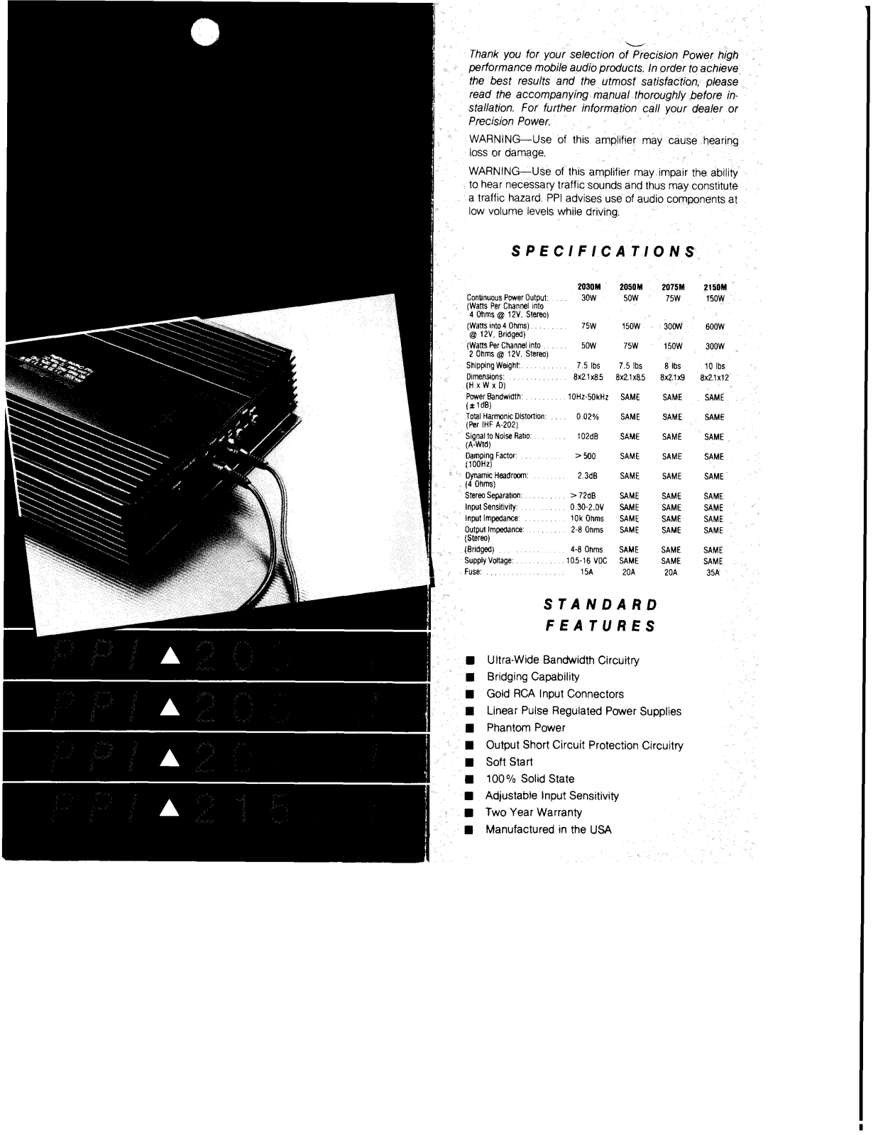 Precision Power 2150M Owners Manual