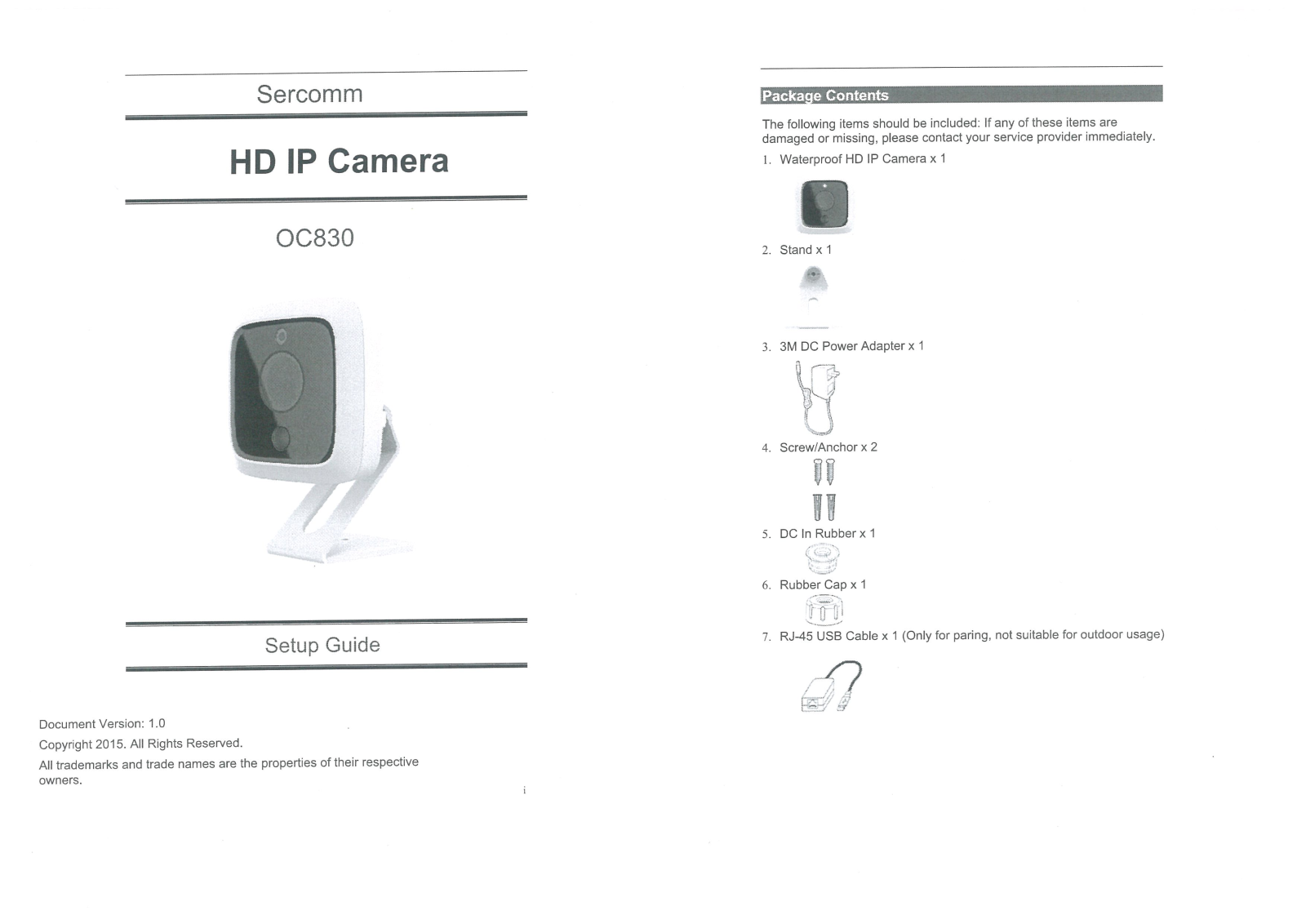 Sercomm OC830 User Manual