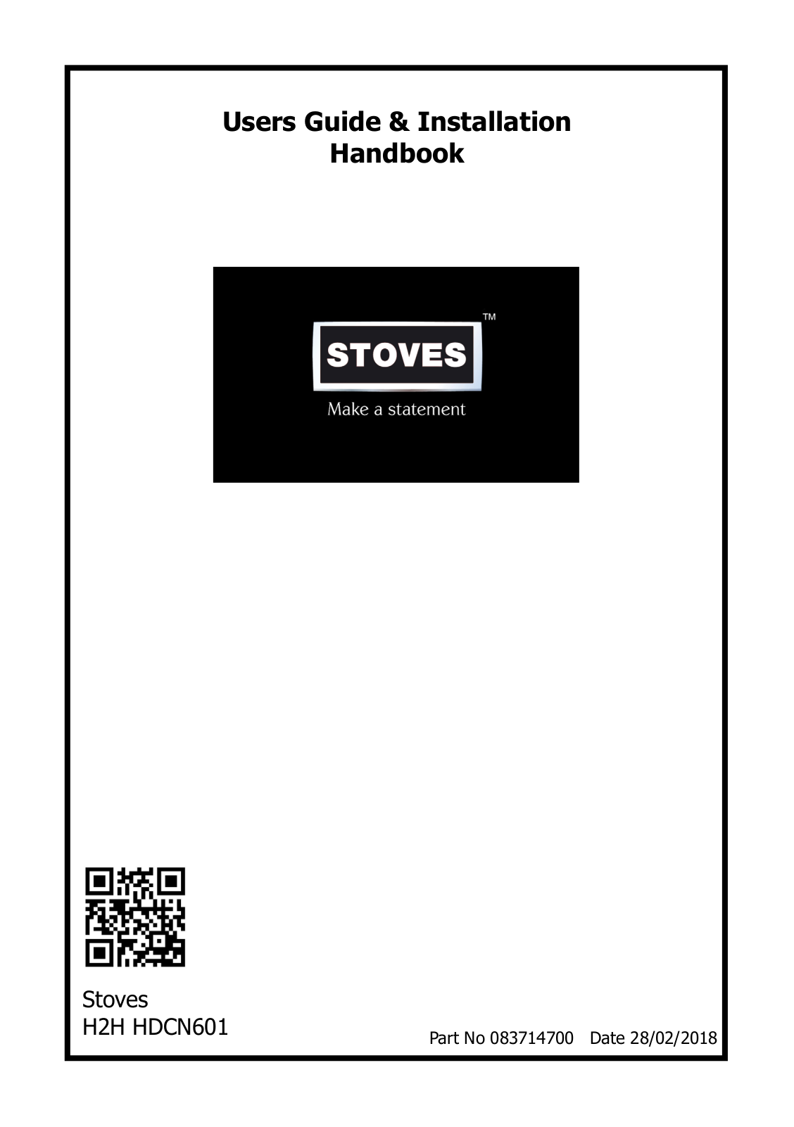 Stoves H2H HDCN601 User Manual