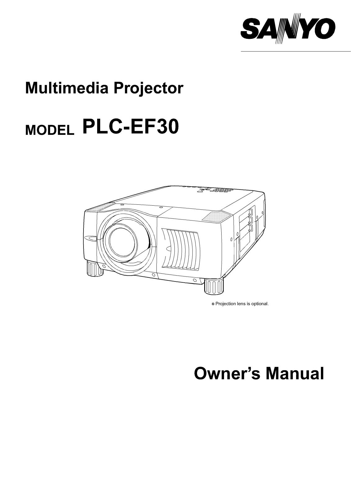 Sanyo PLC-EF30 Instruction Manual