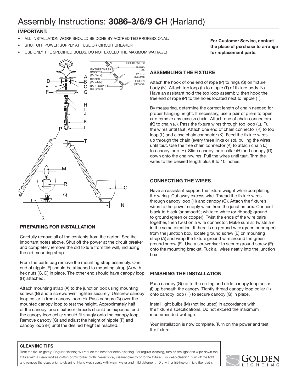 Golden Lighting 3086-3-6-9 CH User Manual