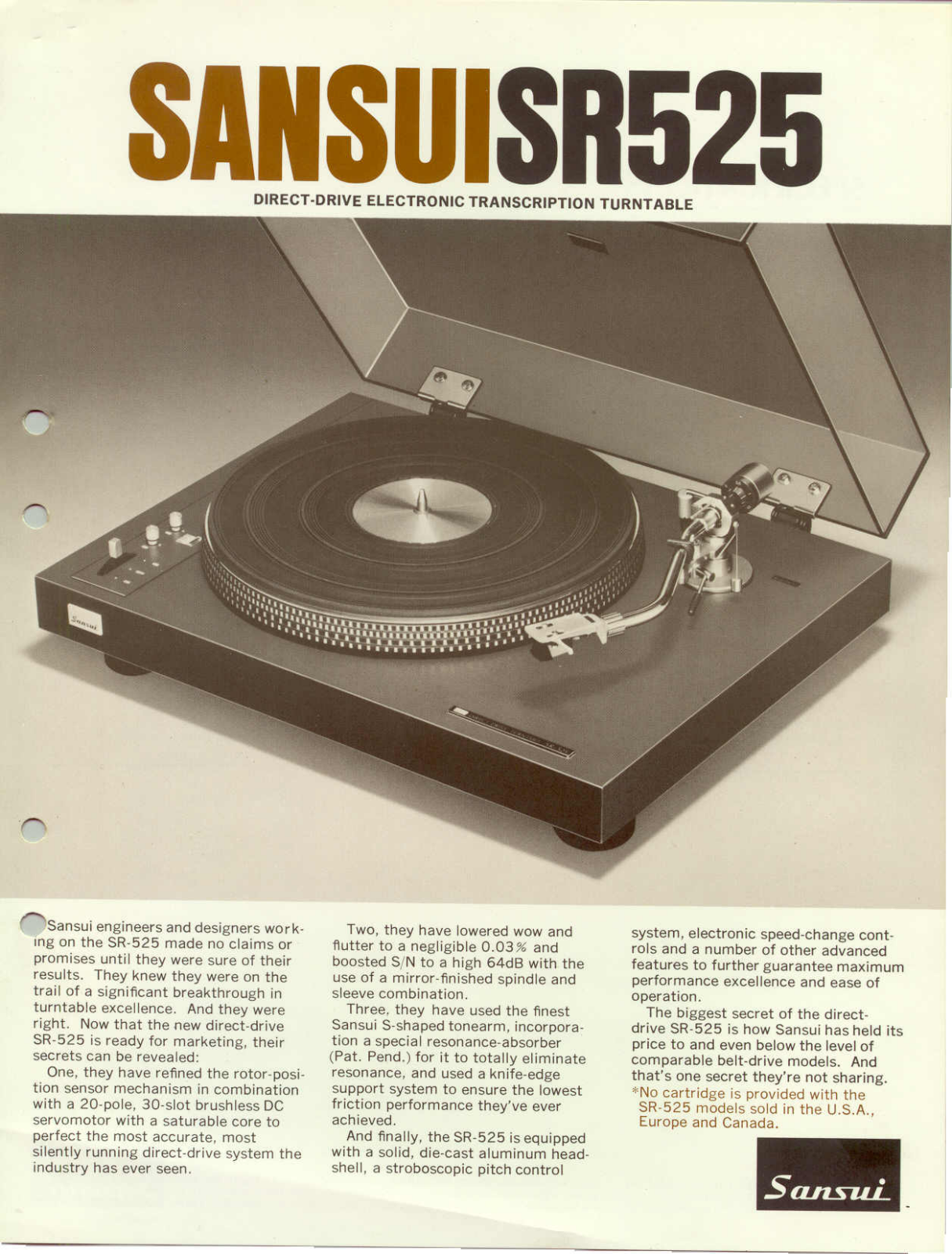 Sansui SR-525 Brochure