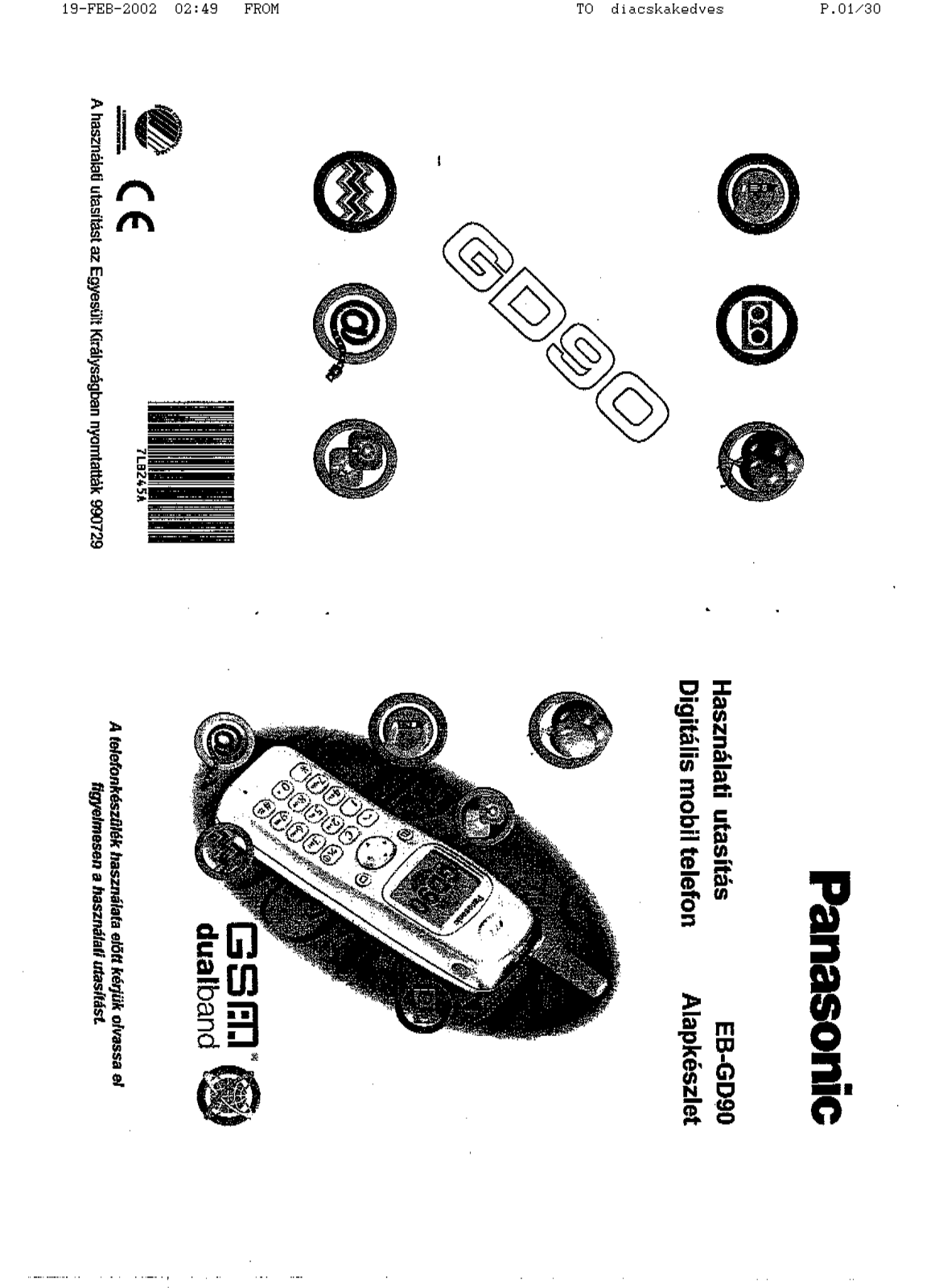 Panasonic EB-GD90 User Manual