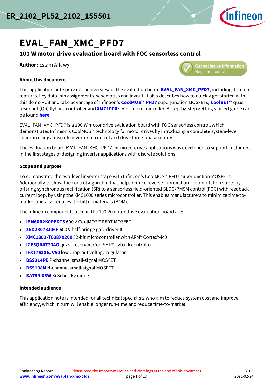 Infineon EVAL-FAN-XMC-PFD7 User Manual