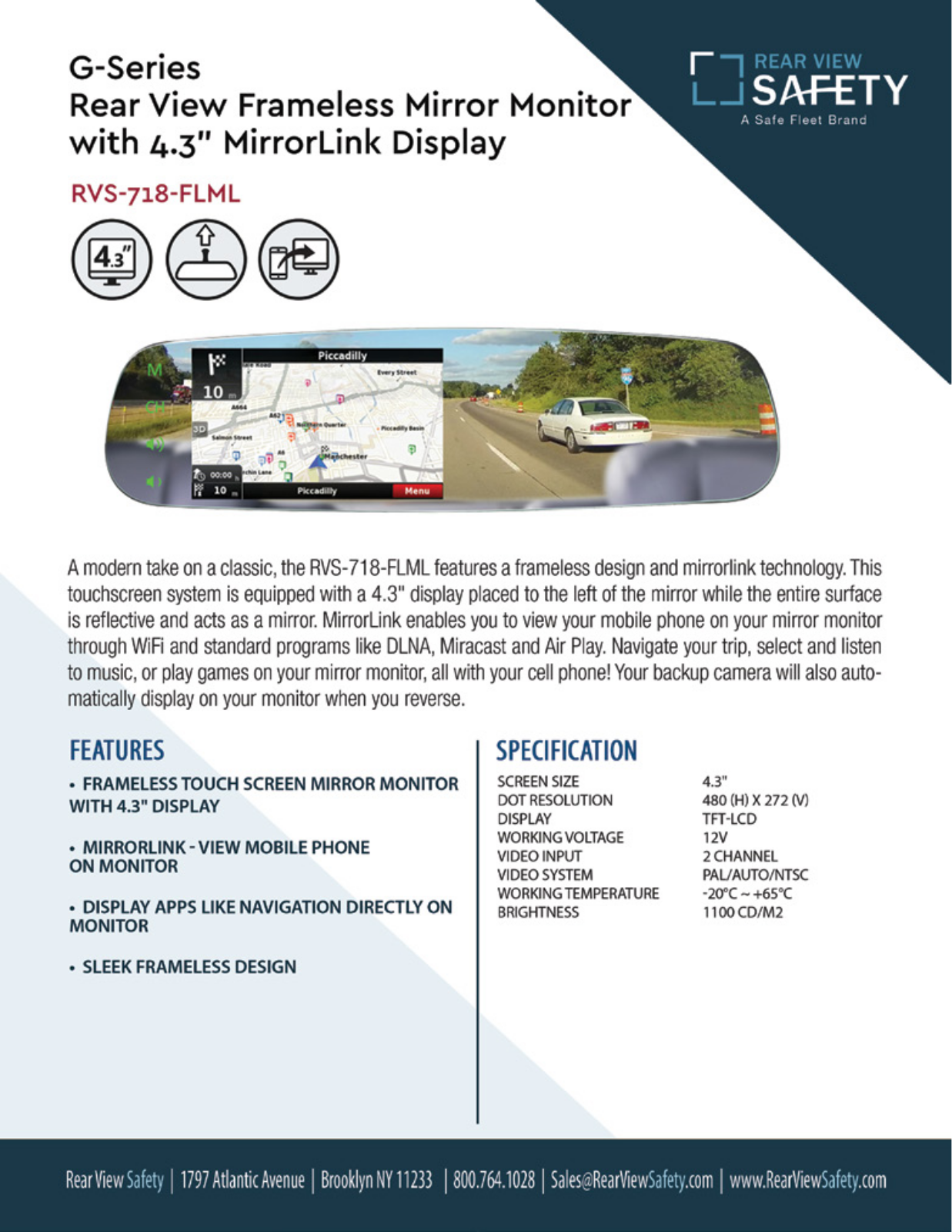 RVS Systems RVS-718-FLML Specsheet