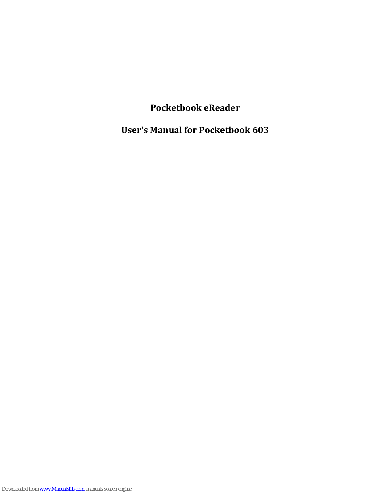 Pocketbook 603 User Manual