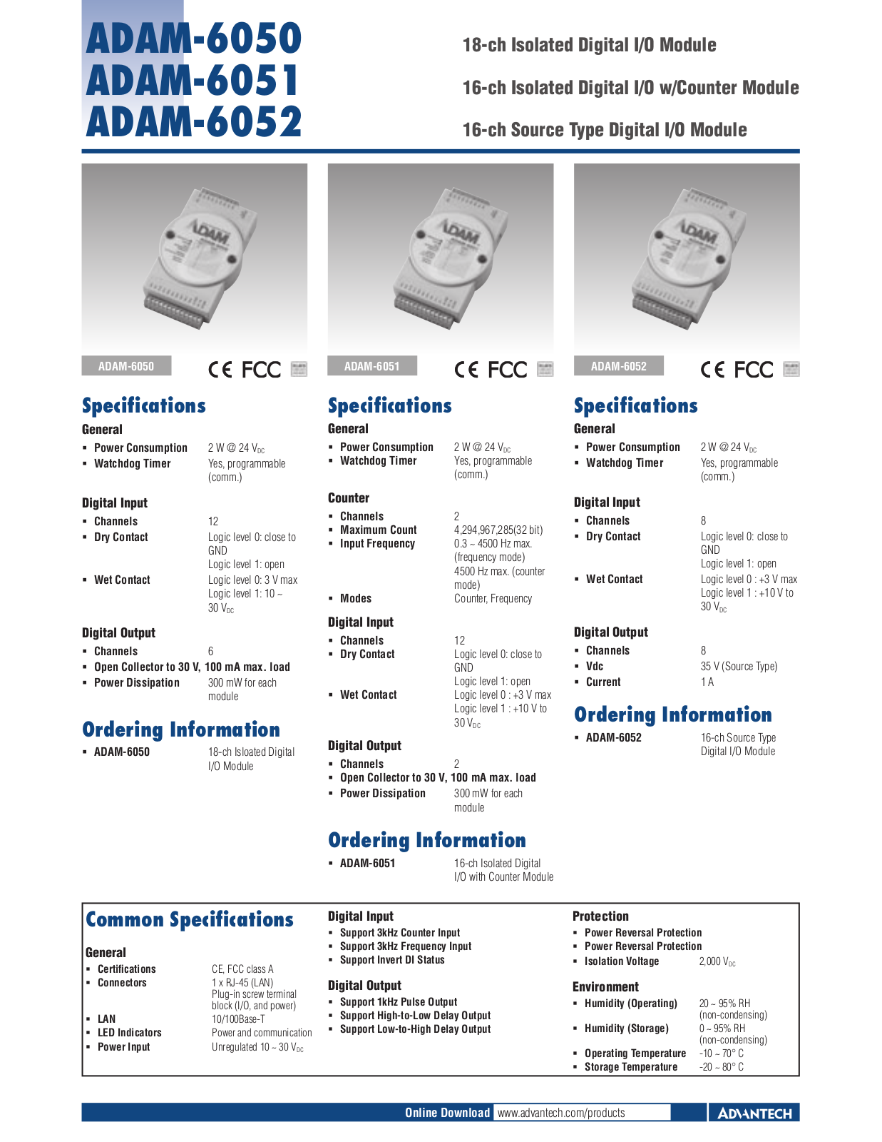 B&B Electronics ADAM-6052 Datasheet