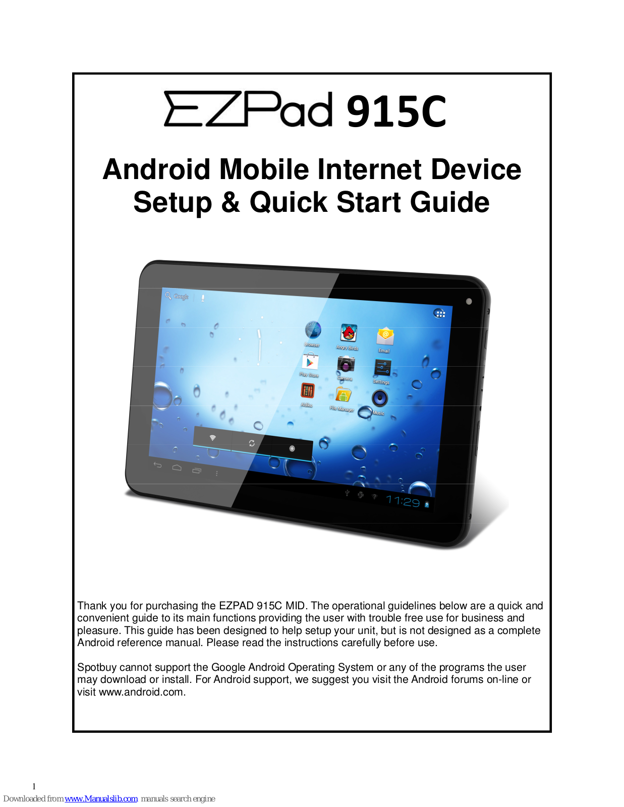 EZPad 915C Setup & Quick Start Manual