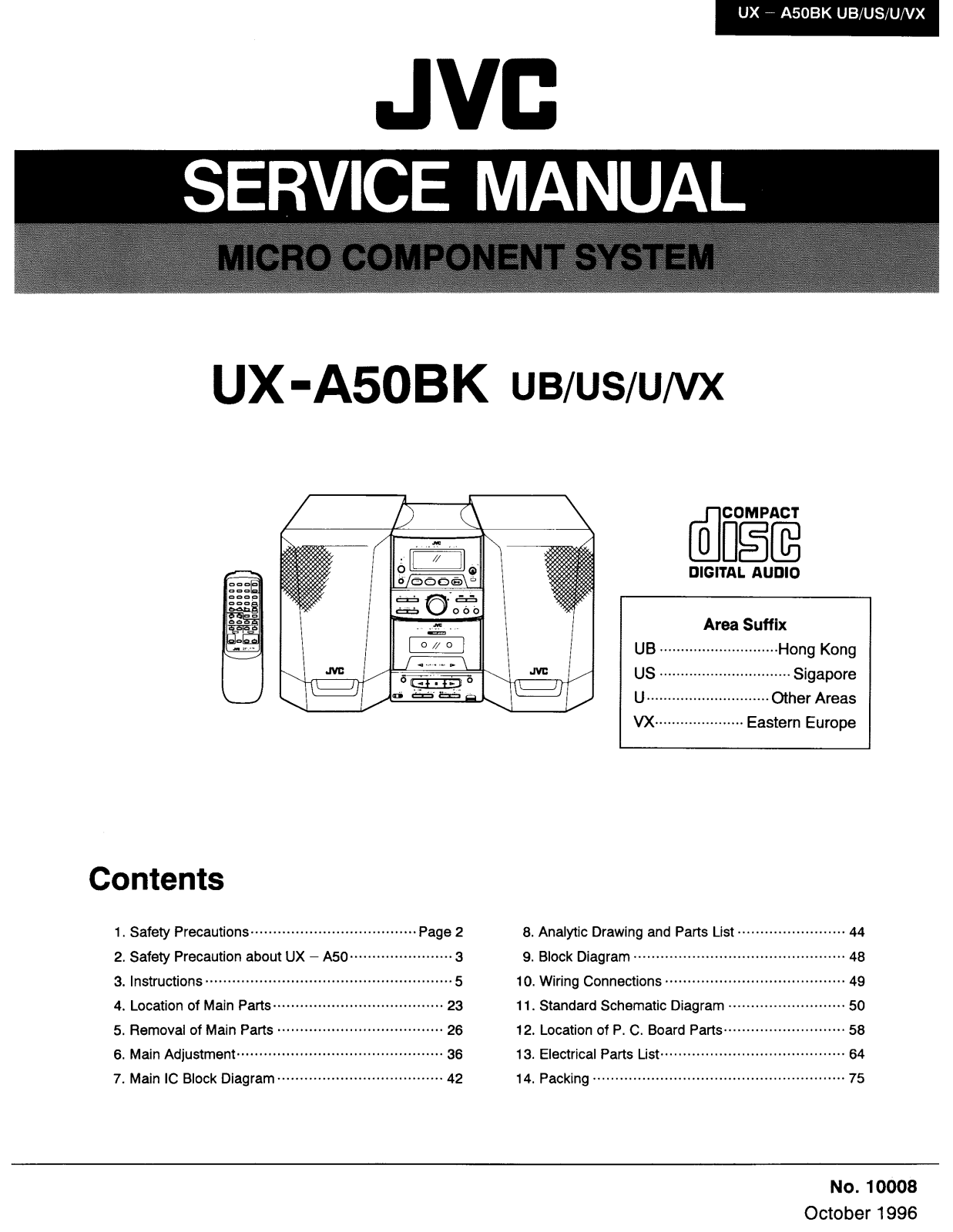 JVC UX-A50BKU, UX-A50BKUB, UX-A50BKUS, UX-A50BKVX Service Manual