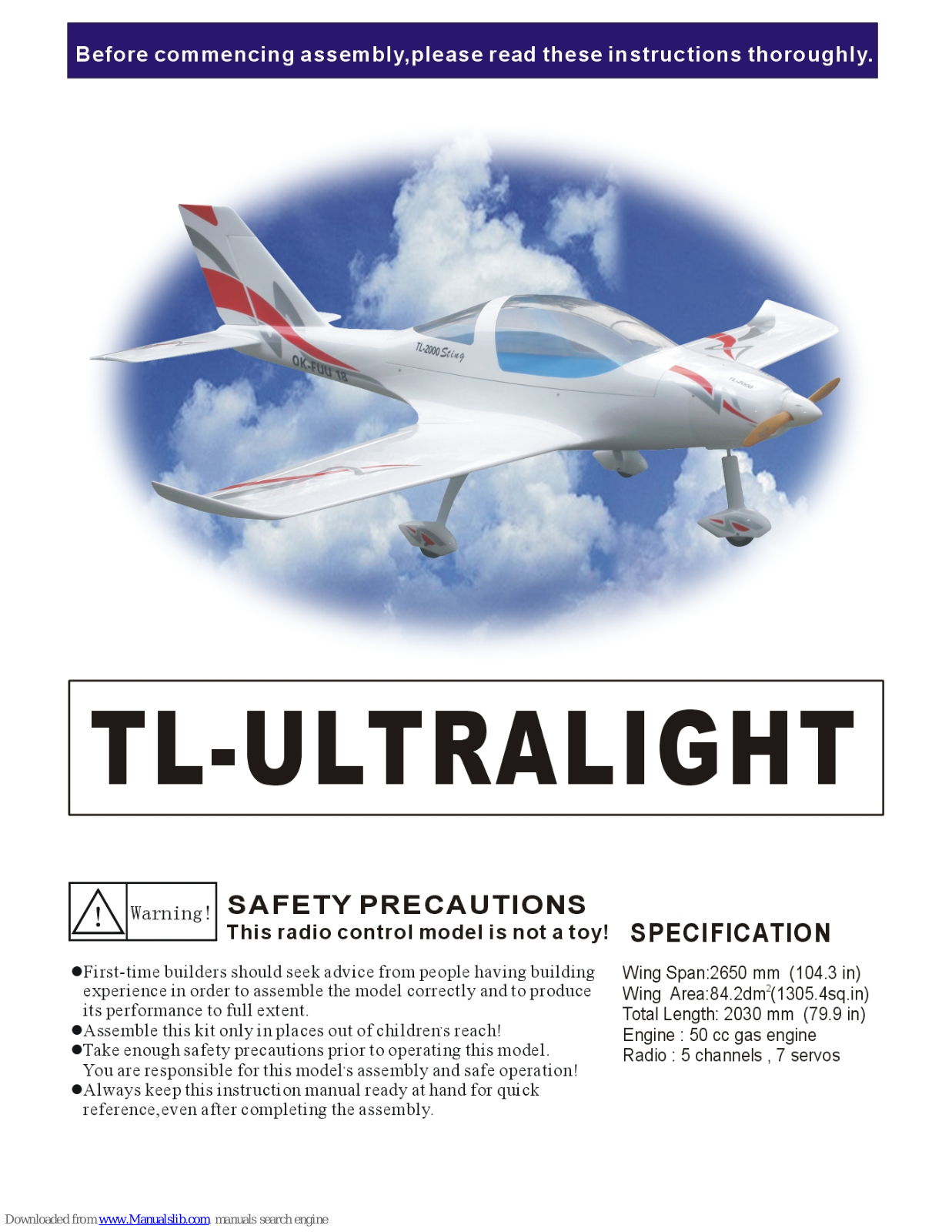 CYmodel TL-ULTRALIGHT, CY8033D Assembly Manual - ManualMachine.com