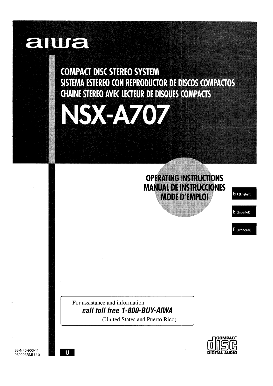 Aiwa NS-XA707 Owners Manual