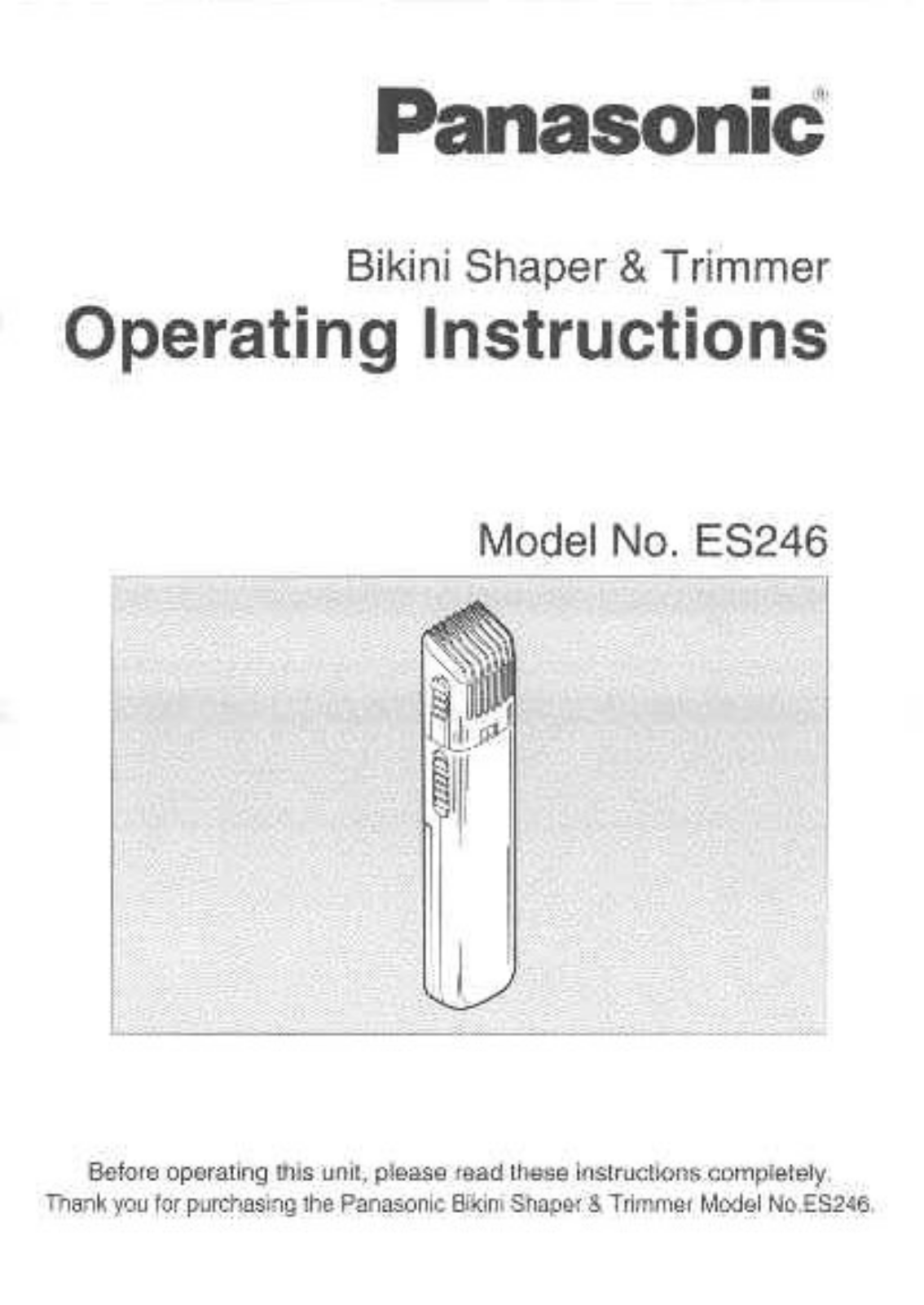 Panasonic ES-246PA1, ES-246P User Manual