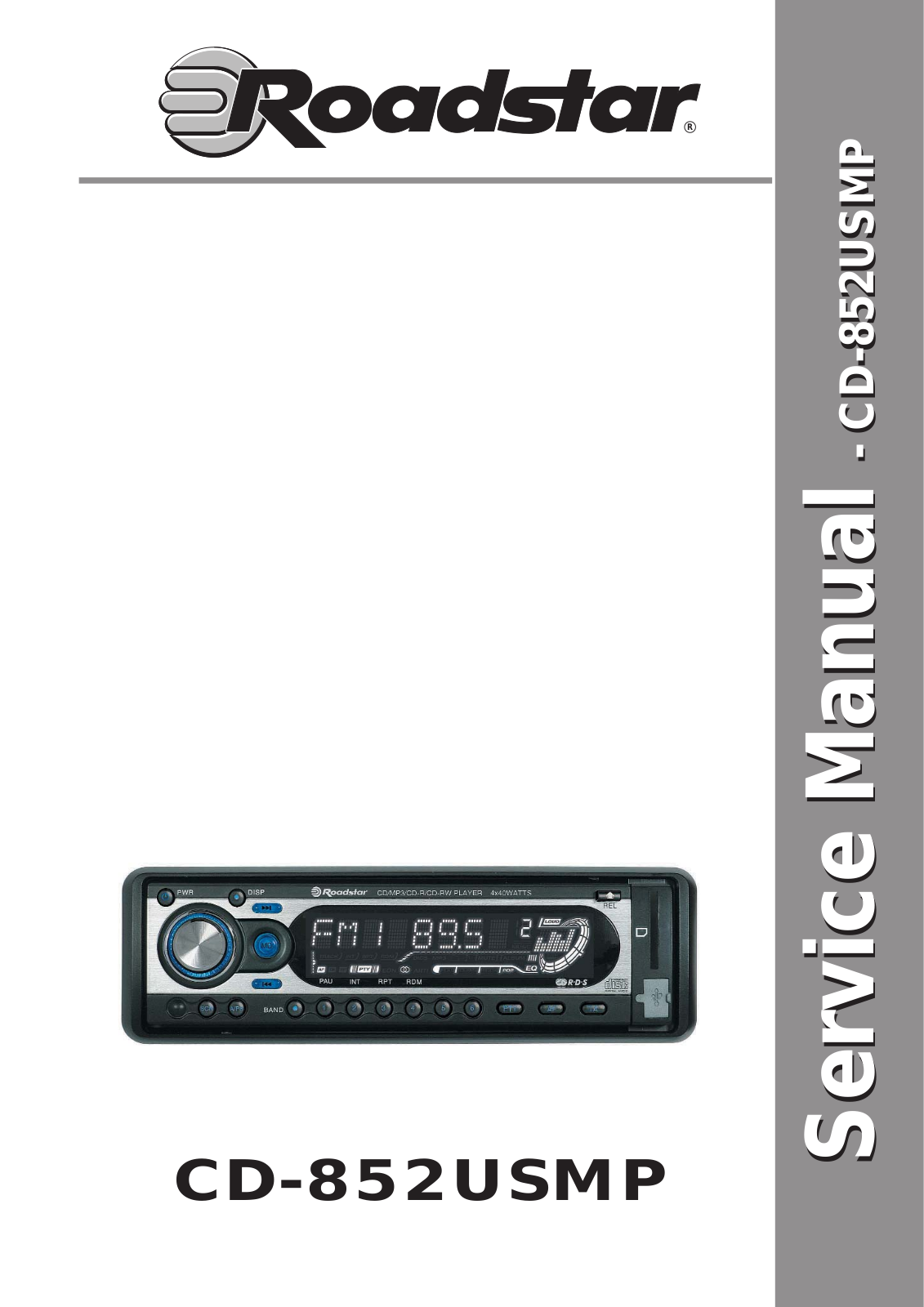 Roadstar CD-852USMP Service Manual
