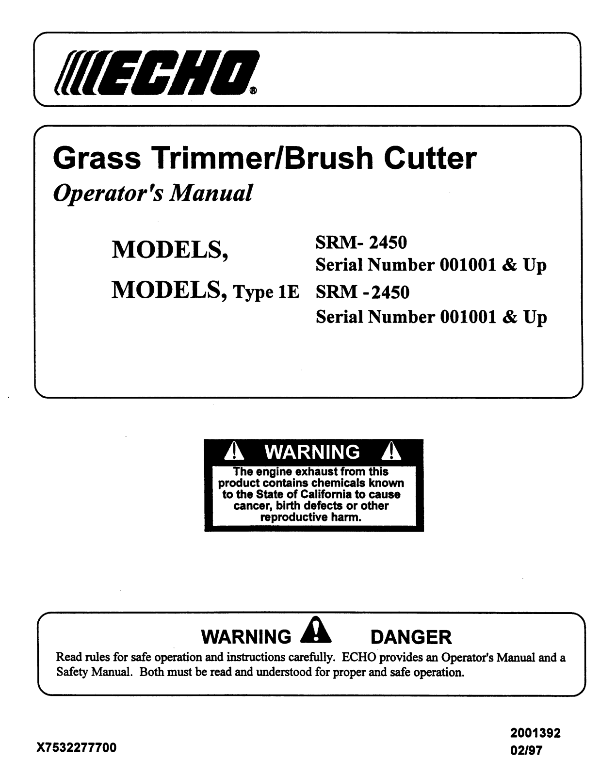 Echo SRM-2450 User Manual