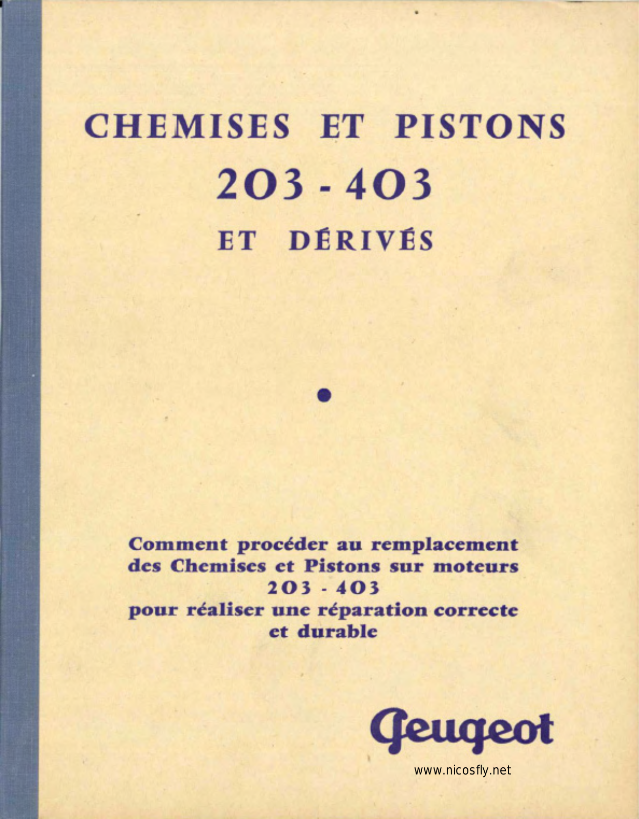 PEUGEOT 203 User Manual