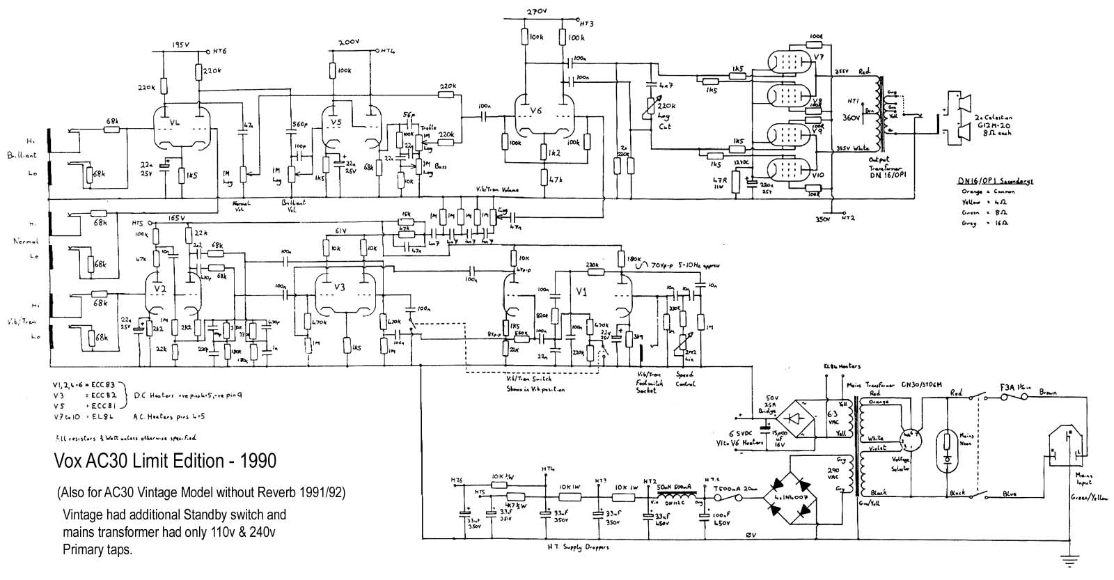 Vox ac30ltd schematic