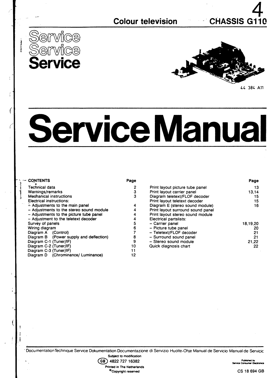 Philips G110 Service Manual