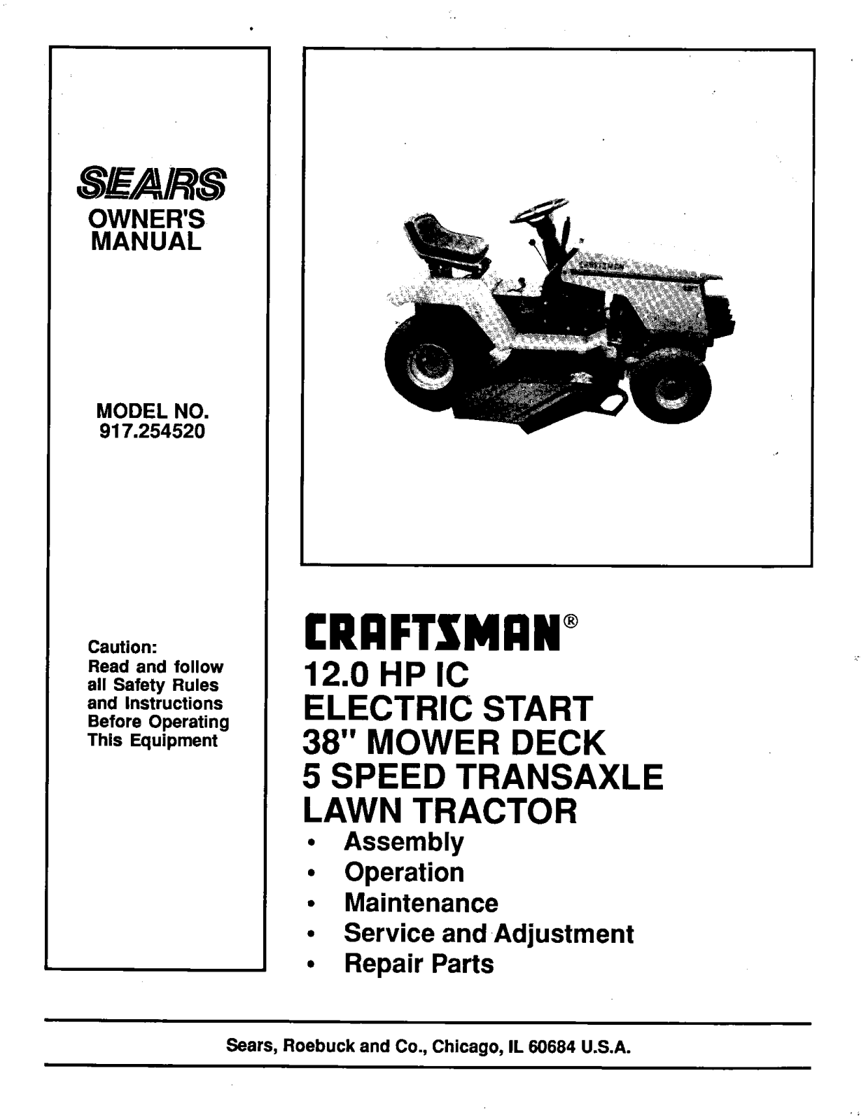 Craftsman 917.254520 User Manual