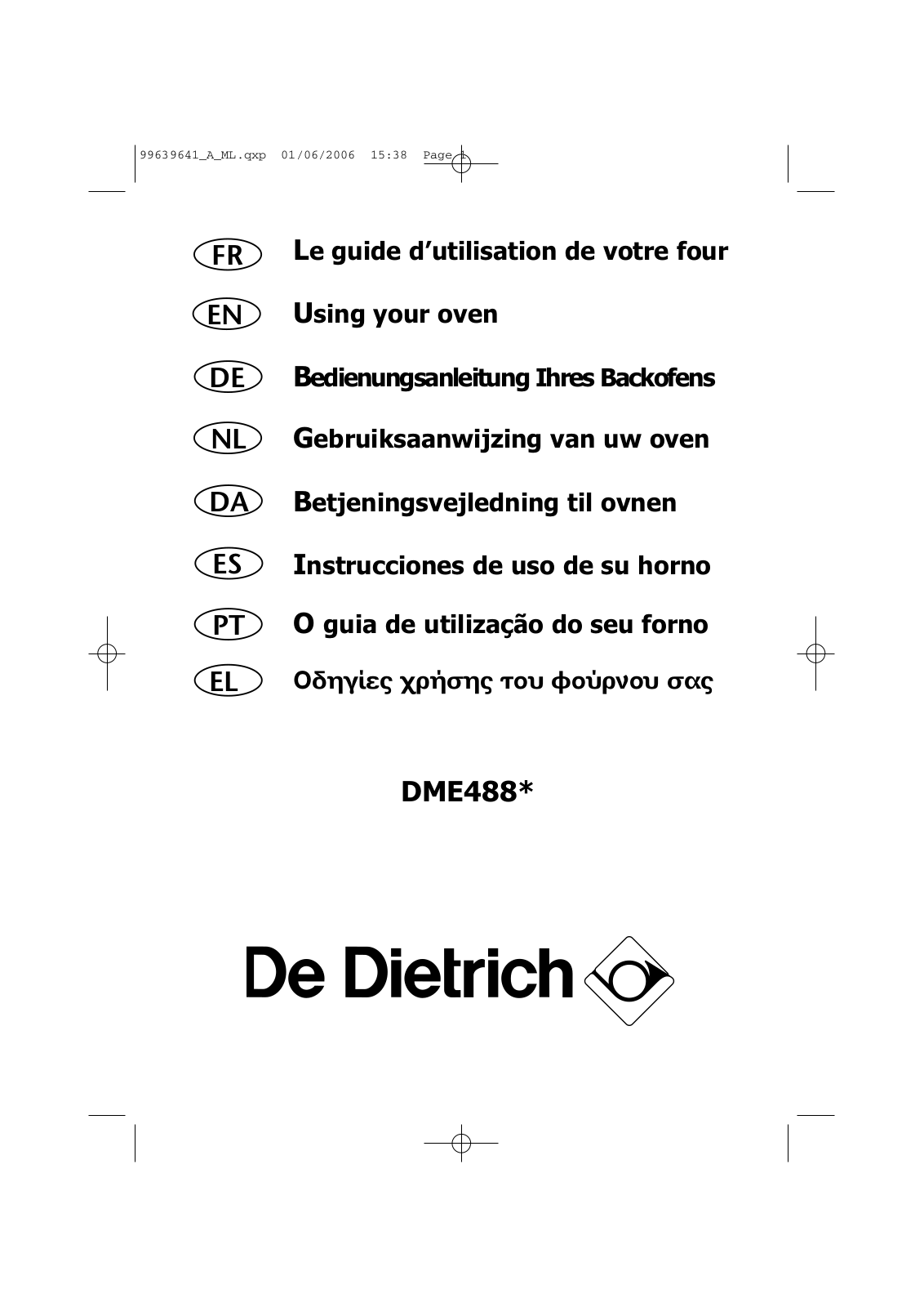 DE DIETRICH DME488 User Manual