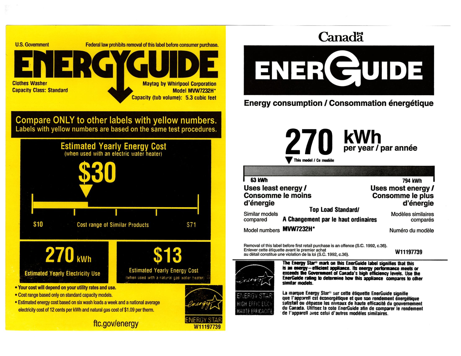 Maytag MAWADREW04 Energy manual