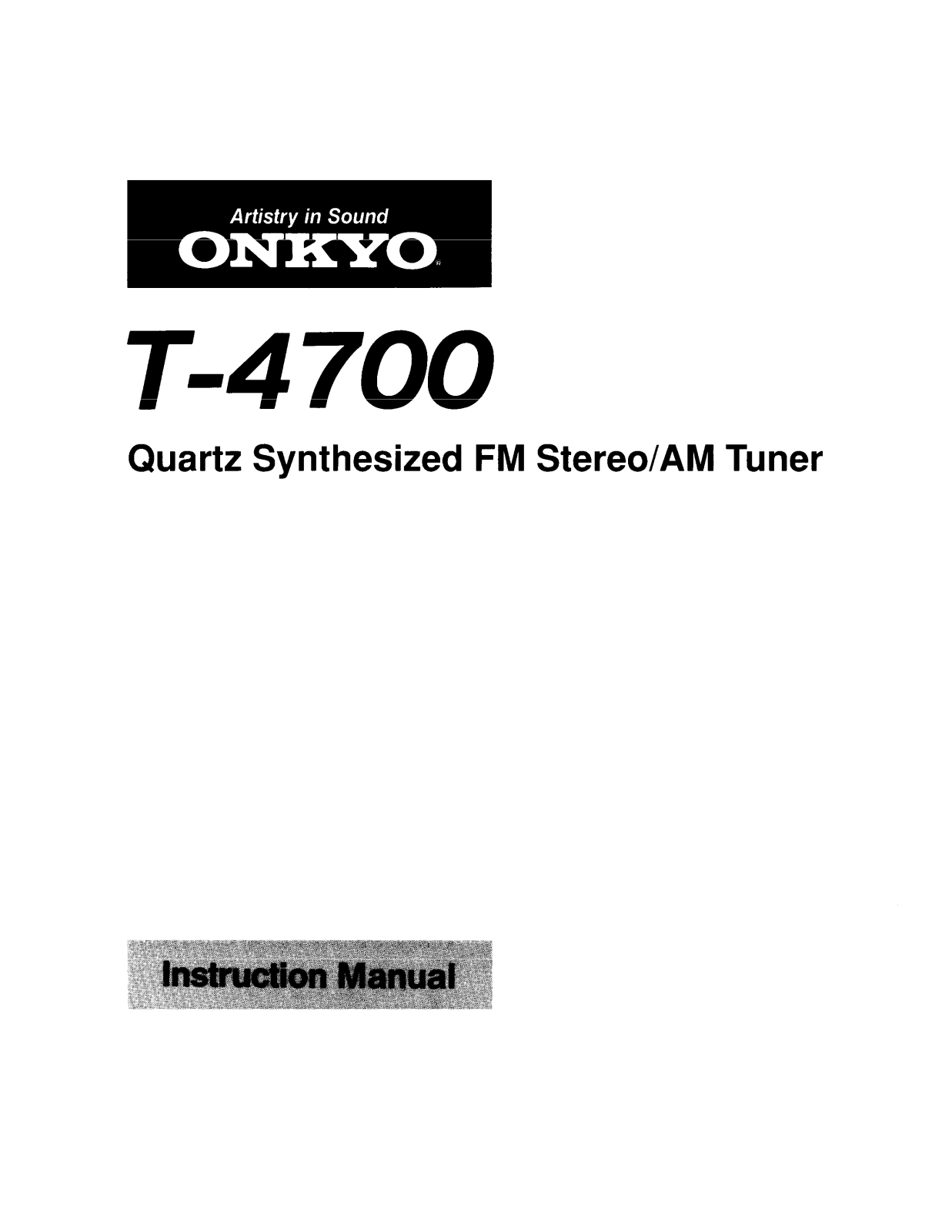 Onkyo T-4700 Owners manual