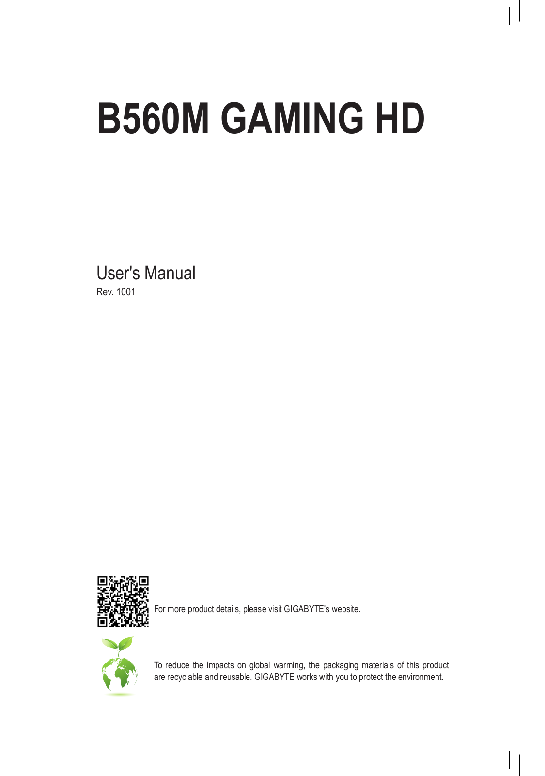 GIGABYTE B560M GAMING HD User's Manual